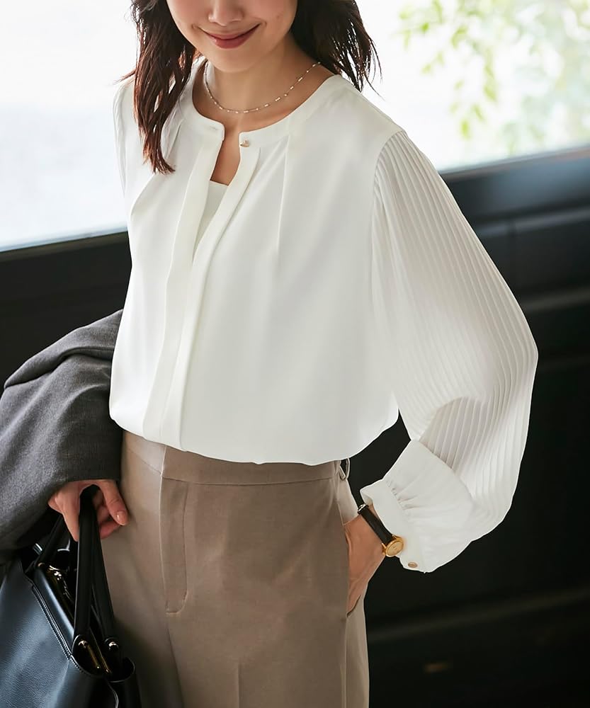 Amazon | [ロペピクニック] WEB限定 2サイズ展開/袖プリーツブラウス