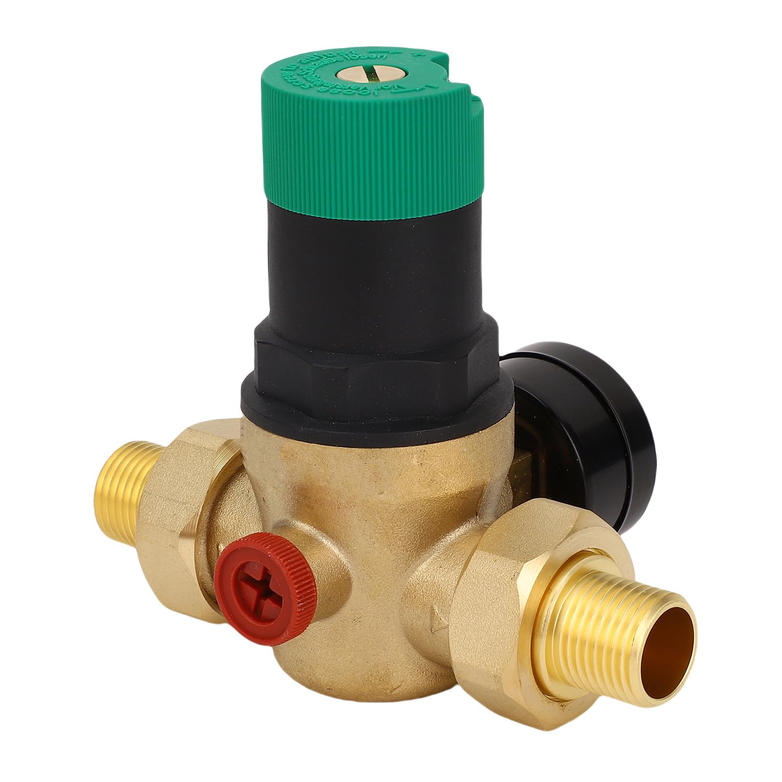 Regolatore di Pressione dell'acqua in Ottone con Misuratore di Pressione 0-60Mpa | Riduttore di dell'acqua Regolabile per Purificatore, Riscaldatore e Rubinetto | 3/4 Pollici (1/2 pollice