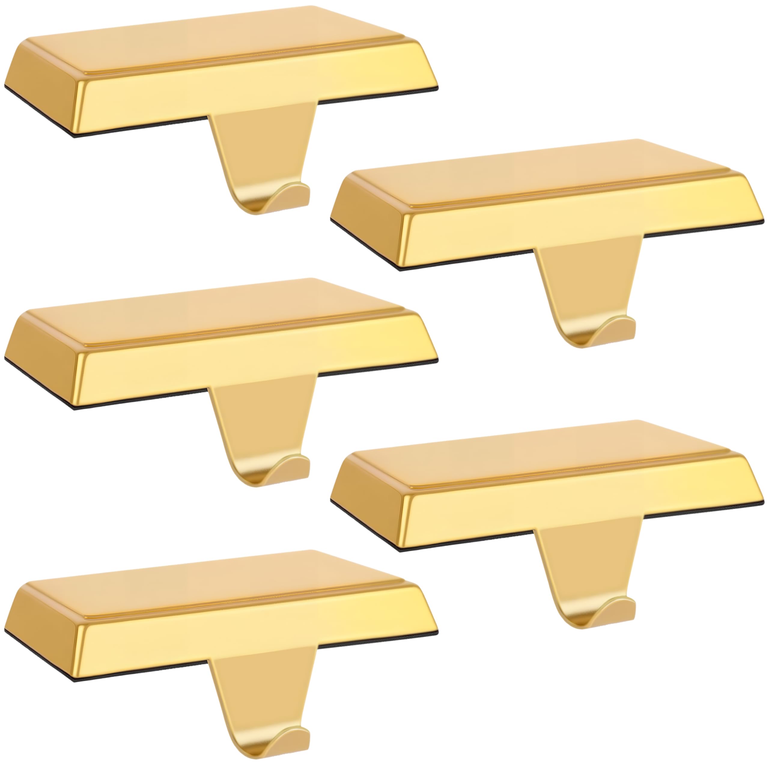 Photo 1 of Palonu 2 Pcs Christmas Gold Stocking Holders, Heavy Duty Mantle Hangers with Non-Slip Pad, Weighted Stocking Hooks Christmas Ornaments for Xmas Holiday Fireplace Shelf Window Decoration