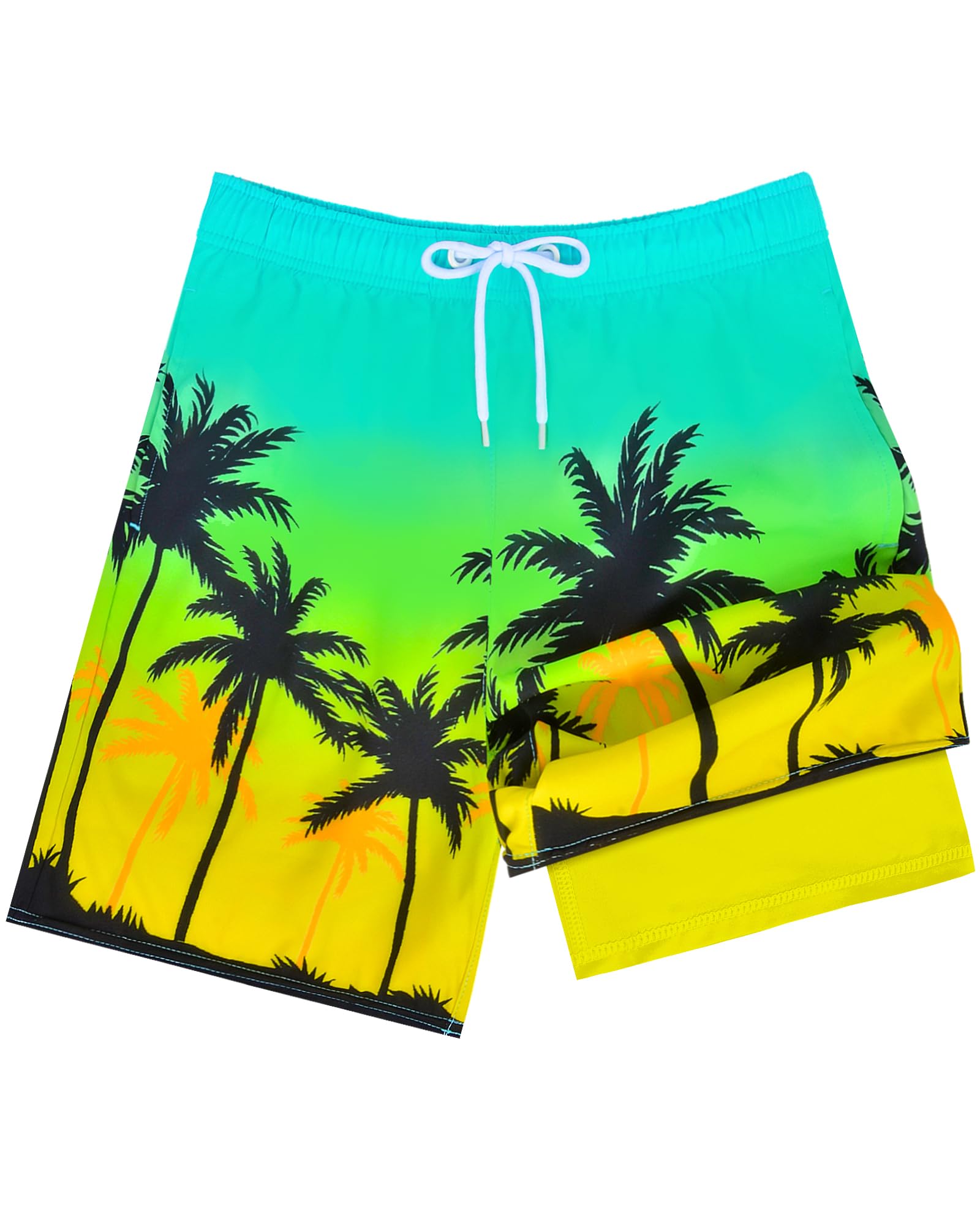 Traje de baño para niños con forro de compresión, pantalones cortos de natación de secado rápido para niños, traje de baño de playa