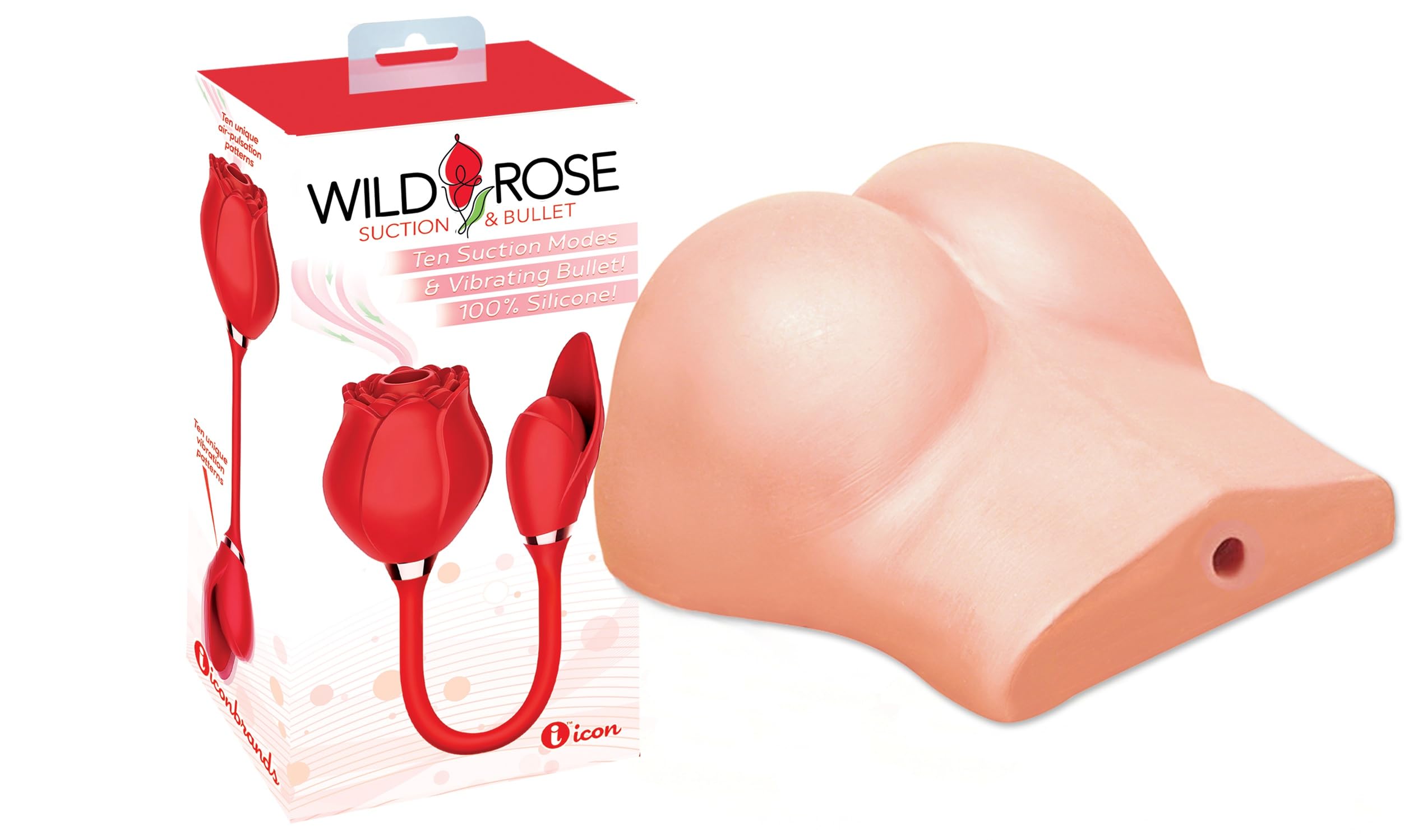 Amazon.com: Sex Toy Couples kit of Wild Rose and Bullet and Icon Brands  Bottom Buddy Doggy Style Ass & Ball Masturbator : Health & Household