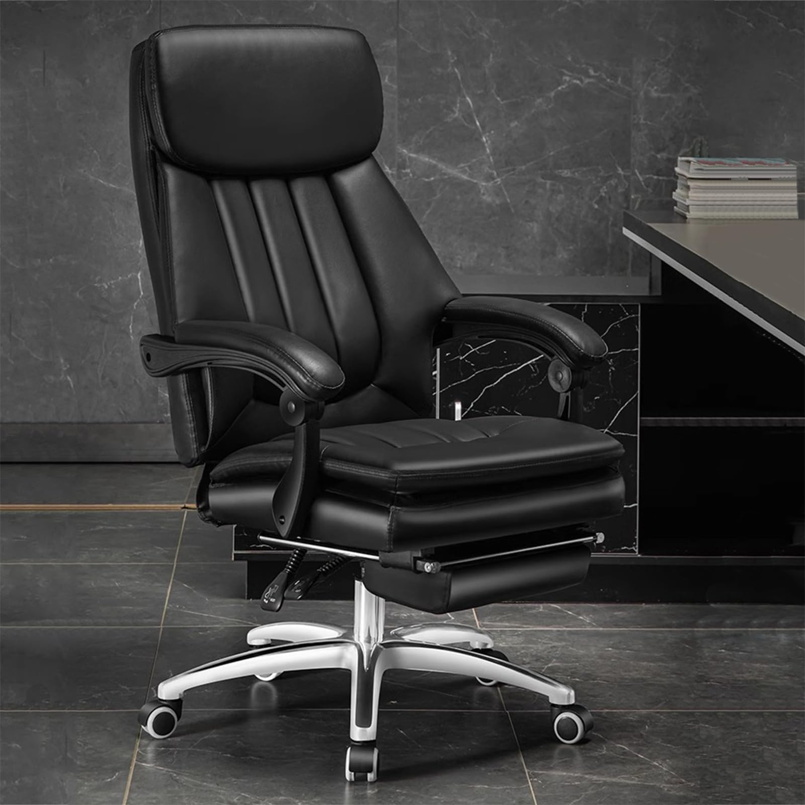 Silla de Oficina ergonómica con reposapiés Sillas de Oficina para el hogar Silla de Escritorio de computadora de Respaldo Alto con Ruedas Silla de Oficina ergonómica de Respaldo Alto Silla giratoria