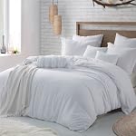 Swift Home Ensemble de housses de couettes de luxe, Ultra Douce, résistante aux rides, dormant toute la saison avec fermeture à glissière & Cravates d'angle, soin facile avec 1 Couverture de coudée,1 Shameau d'oreiller (Twin/Twin) XL, Crème)