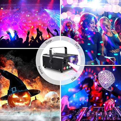 Miniatura 7 de Fog Machine, Outerman Smoke Machine with 3 Color LED Lights and Disco Ball Light, Wireless Remote Control, 600W Power and 2300CFM Fog Output,