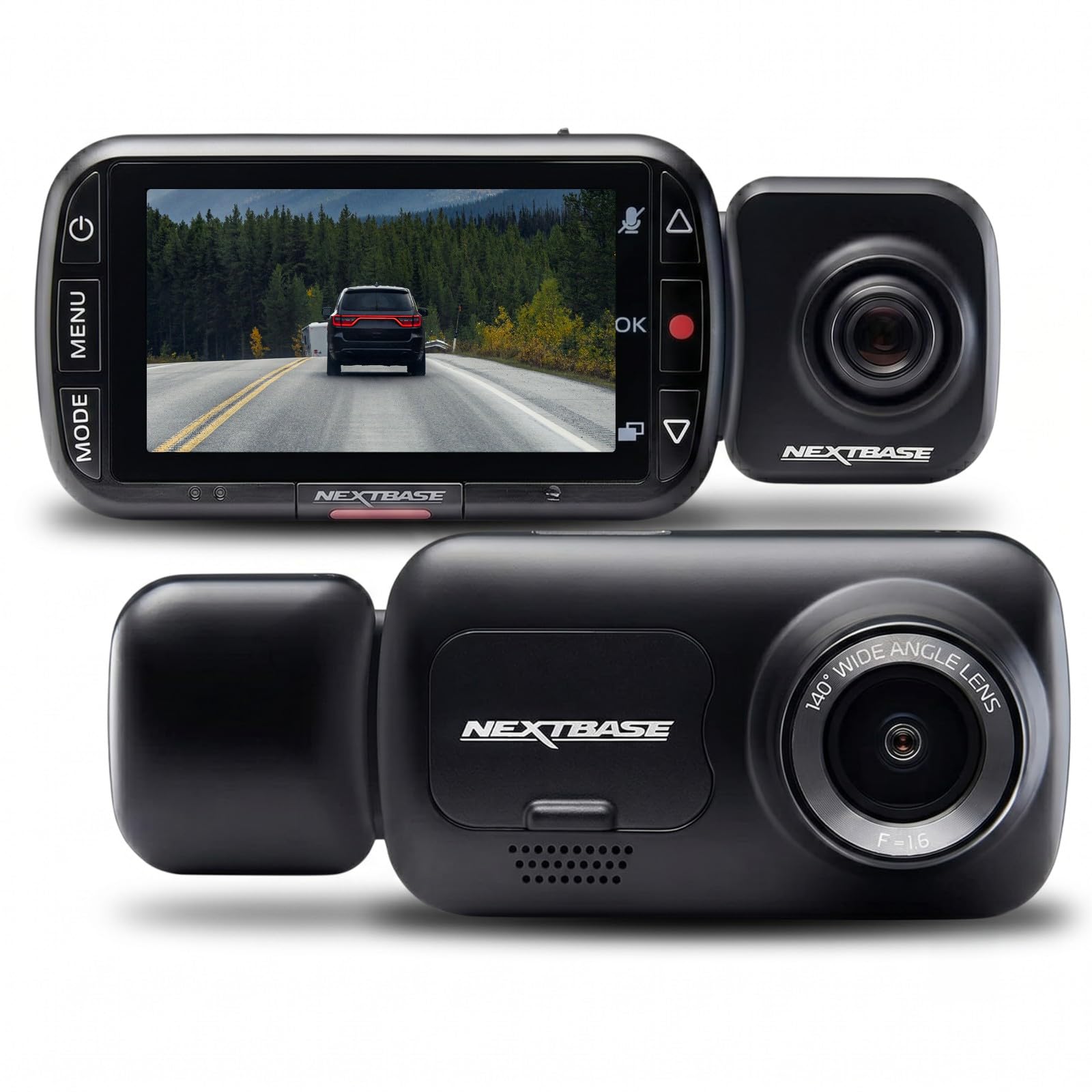 Nextbase 222x Front and Rear Dash Cam | Car Recording Camera | Full 1080p/30fps HD Recording DVR Cam | 140 Degree Wide Viewing Angle | SOS Emergency | Polarising Filter Compatible | Black
