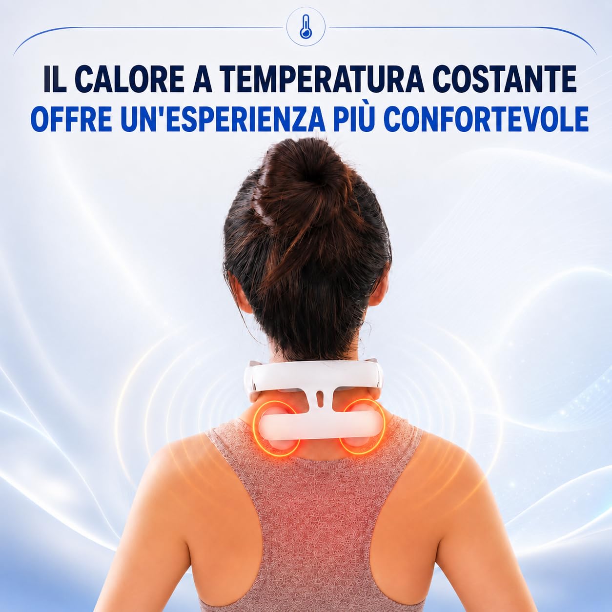Vertaline Cervirest Massaggiatore Elettrico Cervicale Collo con 9 Livelli Intensità Funzione Calore 4 Teste Ricaricabile per Casa e Ufficio (1 pezzo)