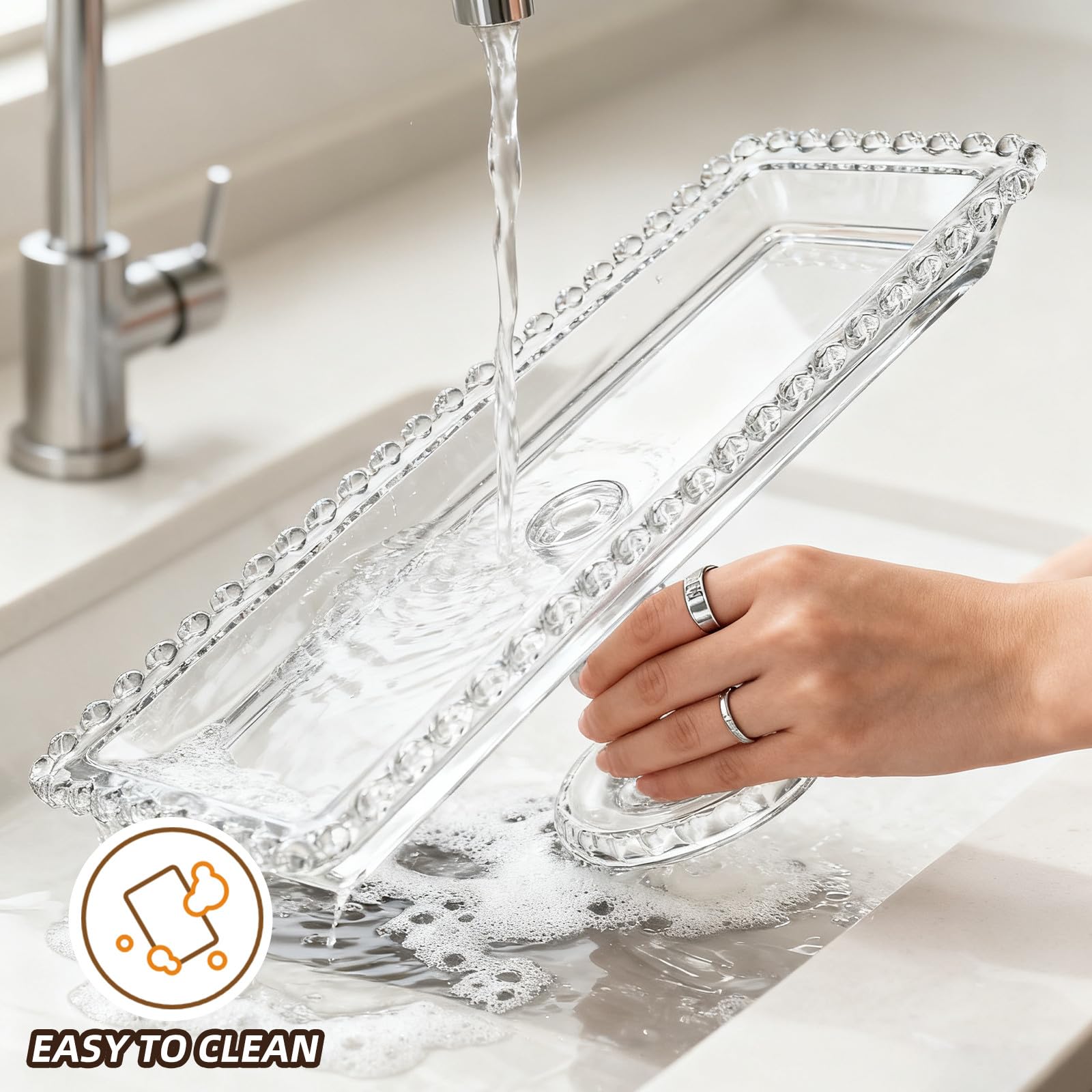 Alipis Plateau à Fruits et Gâteaux en Verre Transparent 30 CM Cloche, Convient pour Salades, Bonbons et Réunions