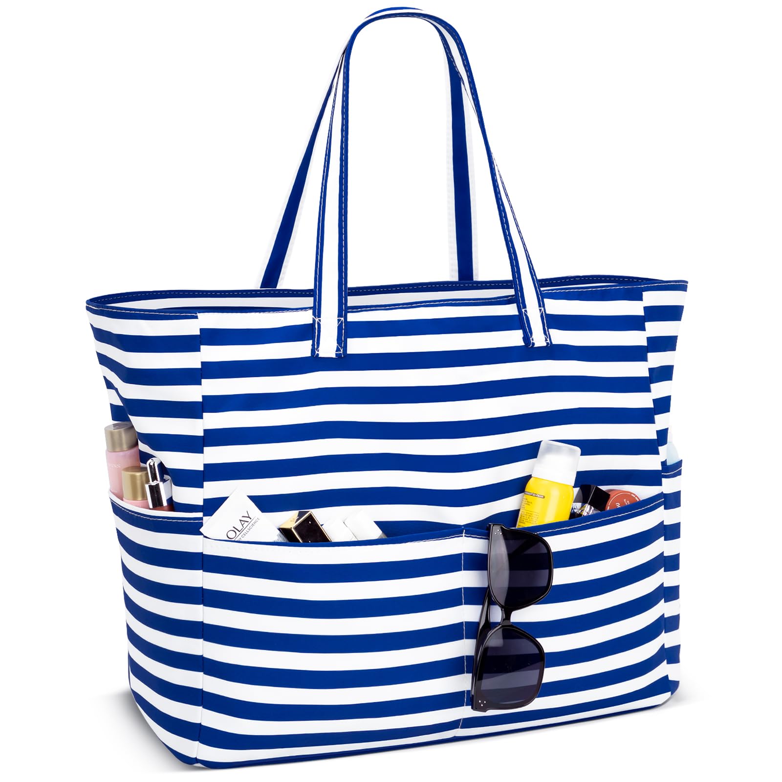 Iioscre Beach Bag for Women, Causal Hobo Bag with Zipper Inner Pocket, Foldable Mesh Dive Duffle Bag for Vacation Essentials