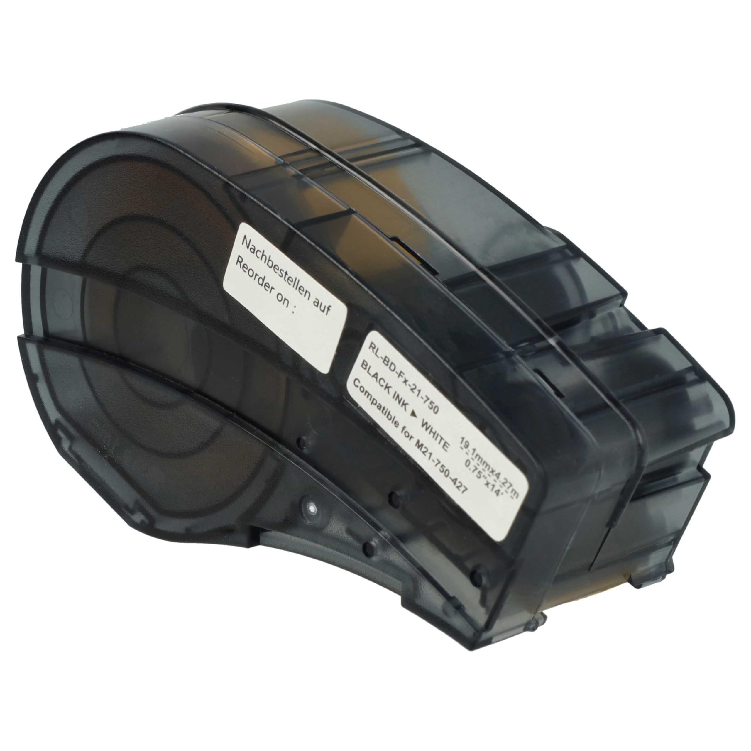vhbw 3x Cassetta nastro compatibile con Brady M210, M210-LAB, M211, LABPAL etichettatrice 4,27m x 19,05 mm nero su bianco, vinile