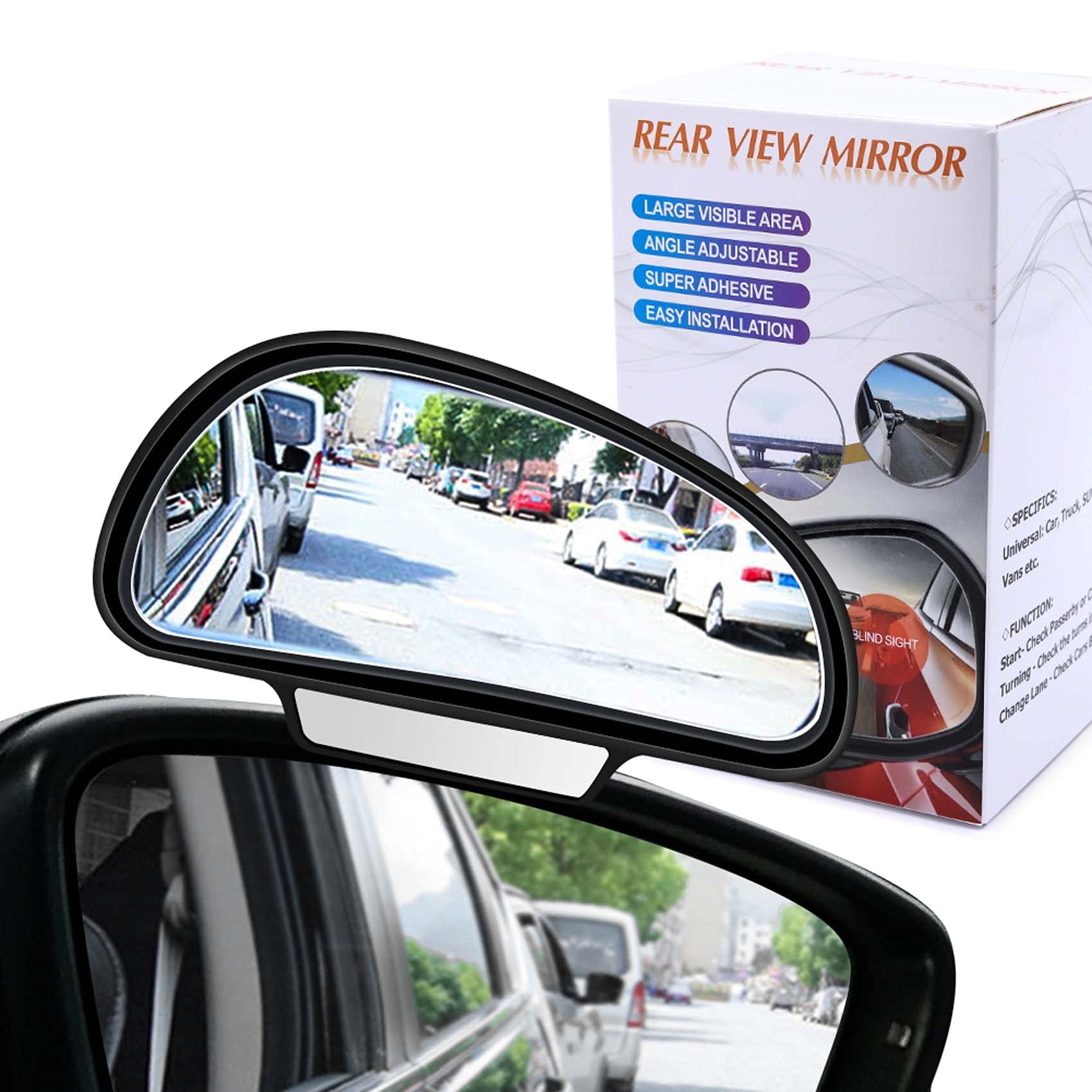 YnGiaBlind Spot Mirrors, [Fits Car Mirror Frame Thickness Less than 5MM ONLY], Adjustable Car Auxiliary Wide Angle Side Rearview Mirror for Cars SUV, 1 Piece (R)