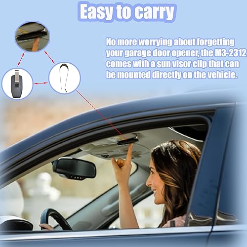 Miniatura 6 de M3-2312 (382) Control remoto para puerta de garaje compatible con Marantec 315MHZ M4500, M4500e, M4700, Synergy 260, Synergy 270 Martin Dc3700e,