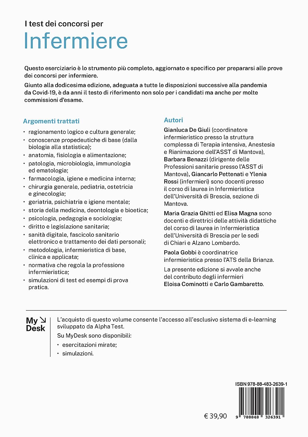 I test dei concorsi per infermiere. Eserciziario. Ediz. MyDesk