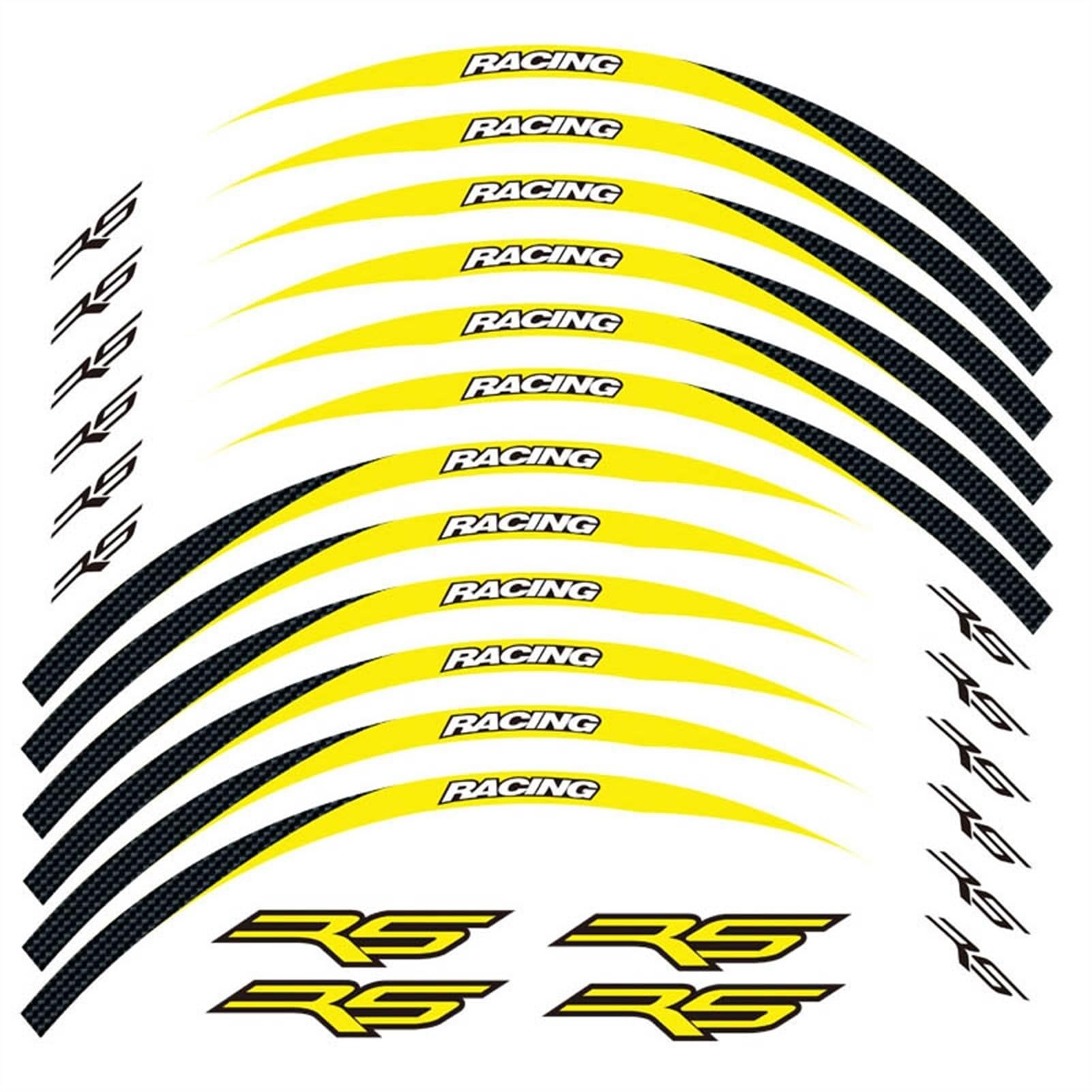 Motorcycle Reflective Decals Wheels Moto Rim Stickers Decoration Styling Sticker for Aprilia RS Rs125 Rs 125 Decorative(Color16)