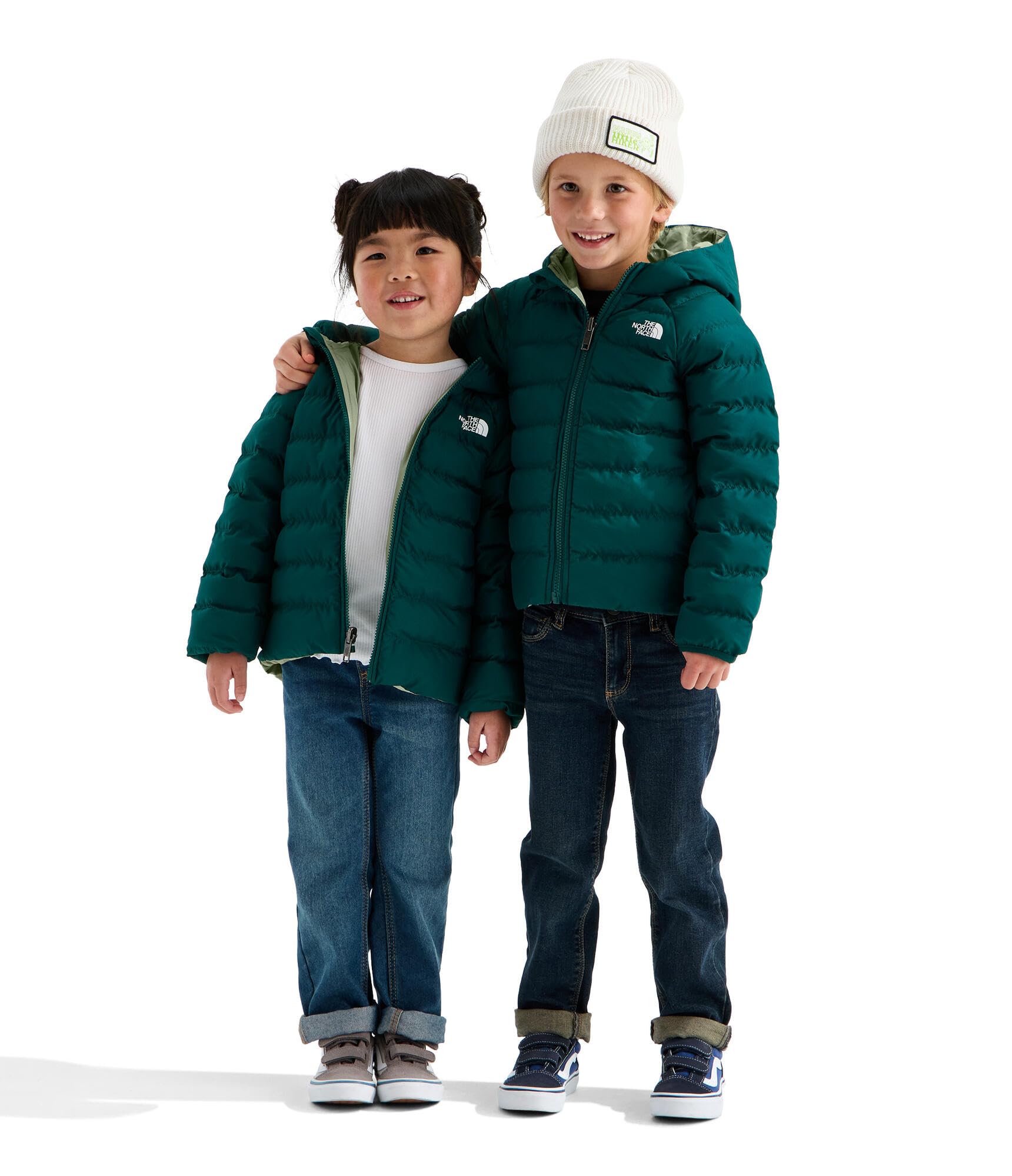 The North Face Kids Reversible Perrito Insulated Hooded Jacket | 2 in 1 Winter Coat for Boys &amp; Girls, Water Repellent