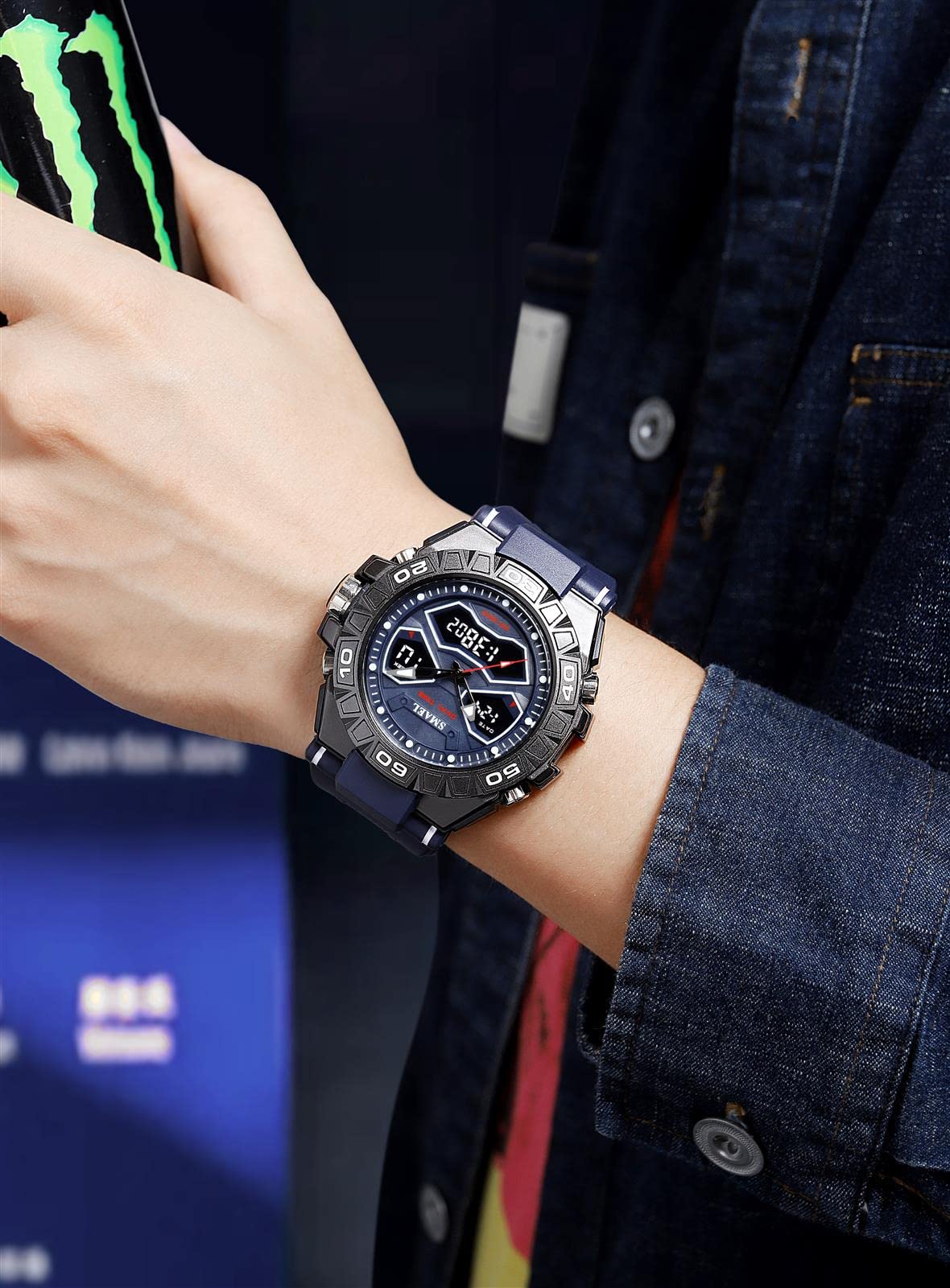 SMAEL Orologi Al Quarzo Da Uomo, Orologi Da Polso Sportivi Digitali Con - Foto 7