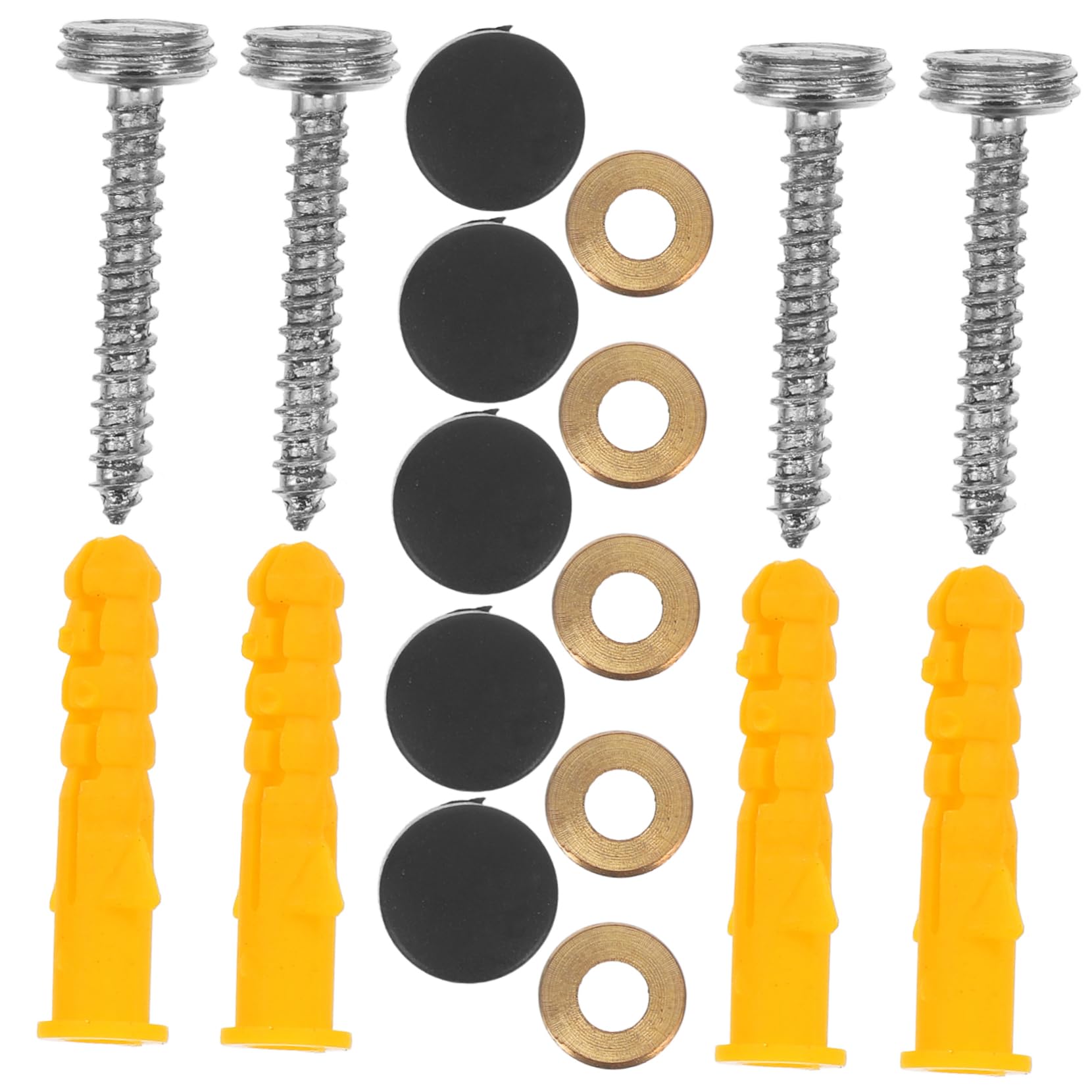 MUCKLILY 20 Pack Screw Cap Covers Plastic Glass Decorative Nails for Mirror Advertising Hardware Stainless Steel Screw Holders