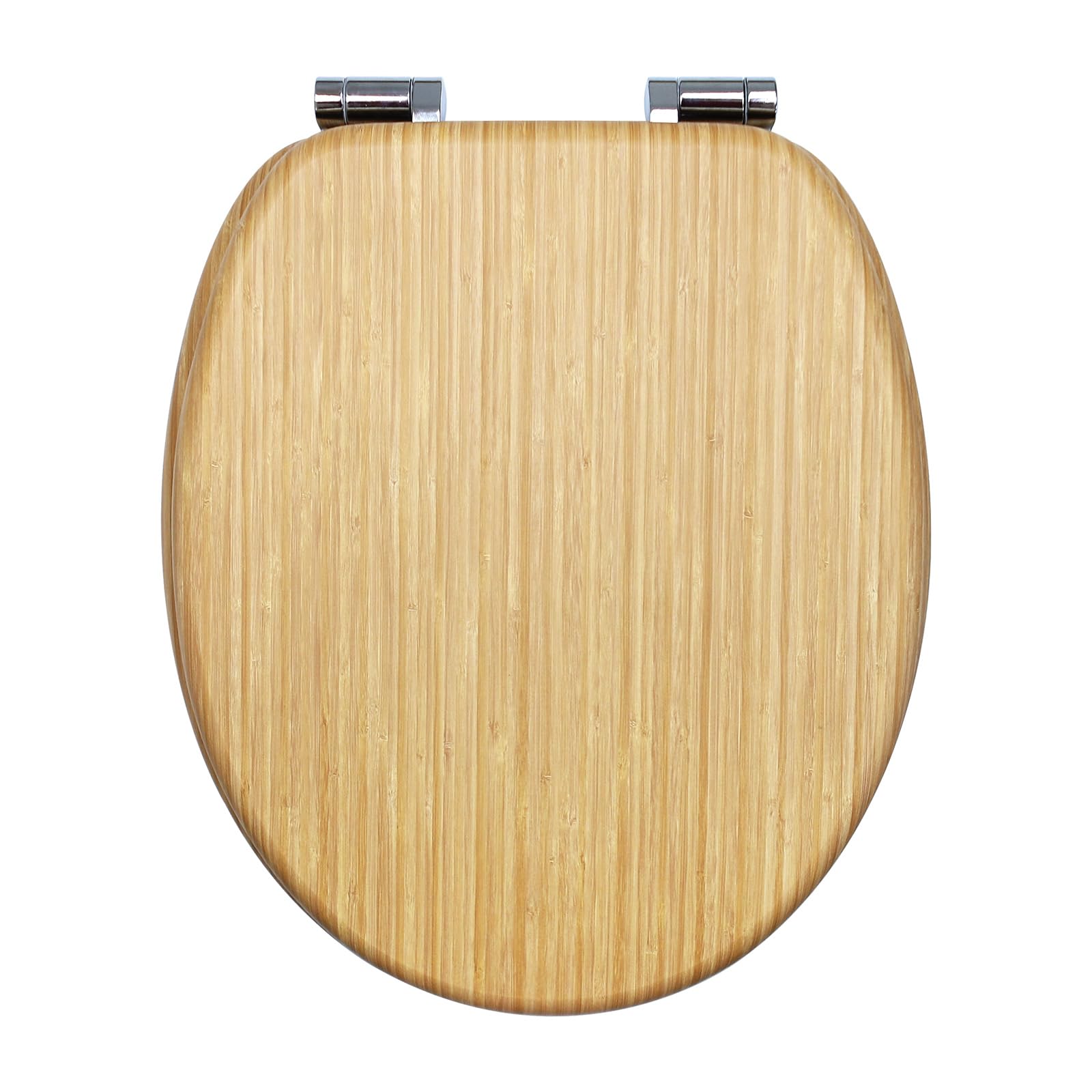 Abattant de WC avec système d'abaissement automatique, couvercle de toilette, en bois, stable, avec fermeture douce, siège de toilette, en bambou, avec de nombreux motifs de grain de bois