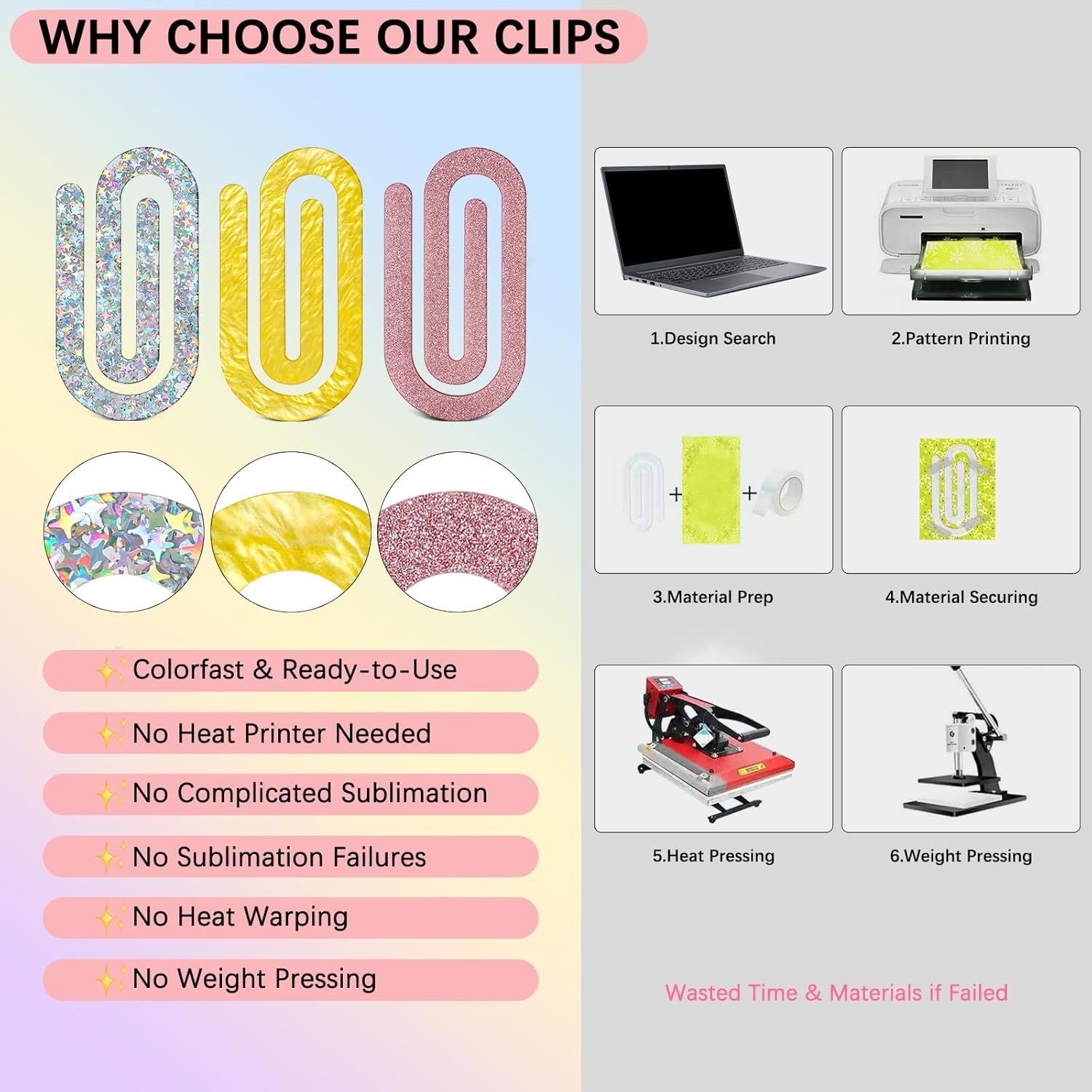 24 Pcs Jumbo Acrylic Paper Clips, 4"x2" Large Plastic Paper Clips, Bright Colors, Classroom & Office Supplies, Back to School Gifts for Teachers & Students, Desk Org & DIY Charms & Accents & Bookmarks