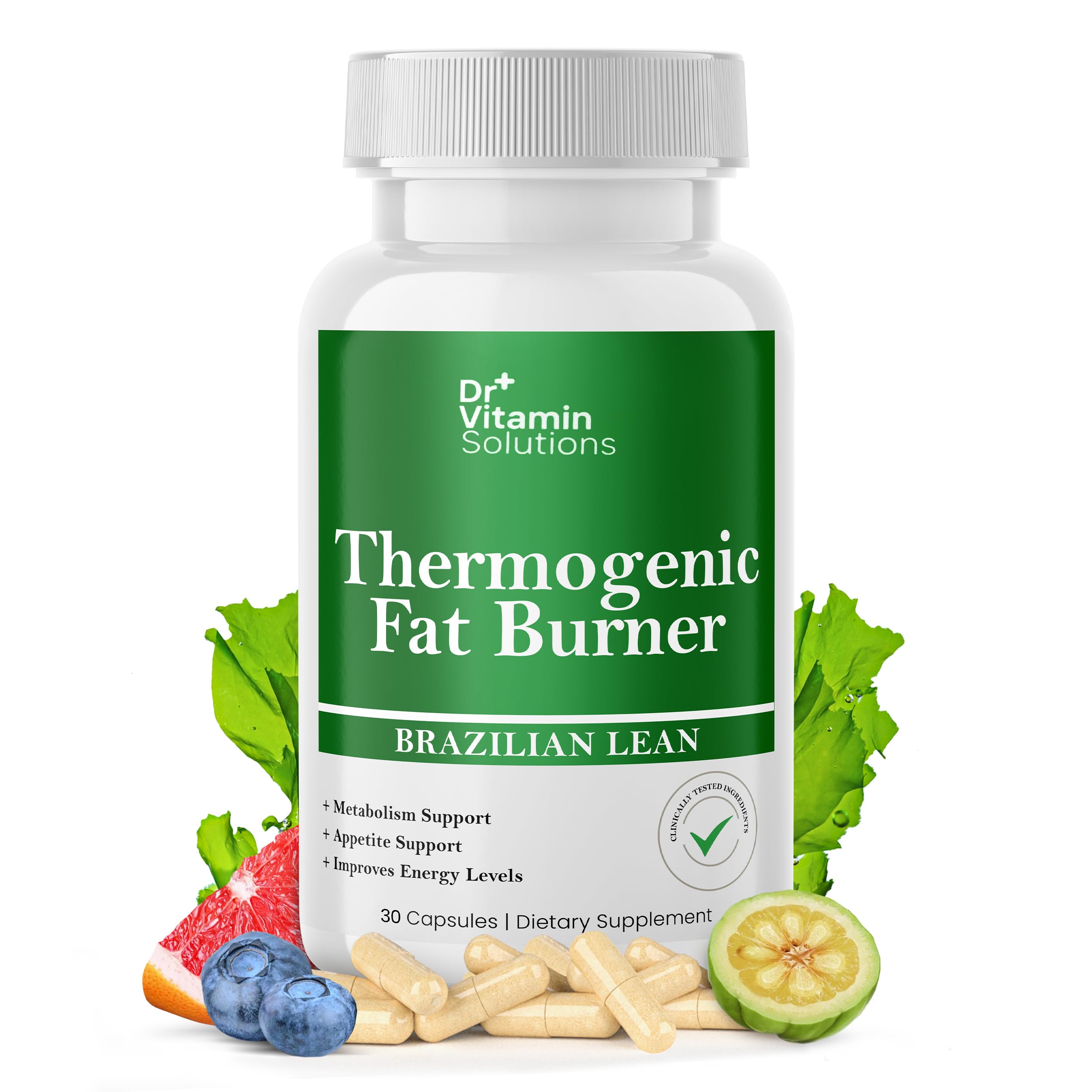 Thermogenic Fat Burner for Women and Men - Appetite Suppressant for Weight Loss - Includes Green Tea Extracts for Bloat Relief - Metabolism Booster - 30 Weight Loss Pills