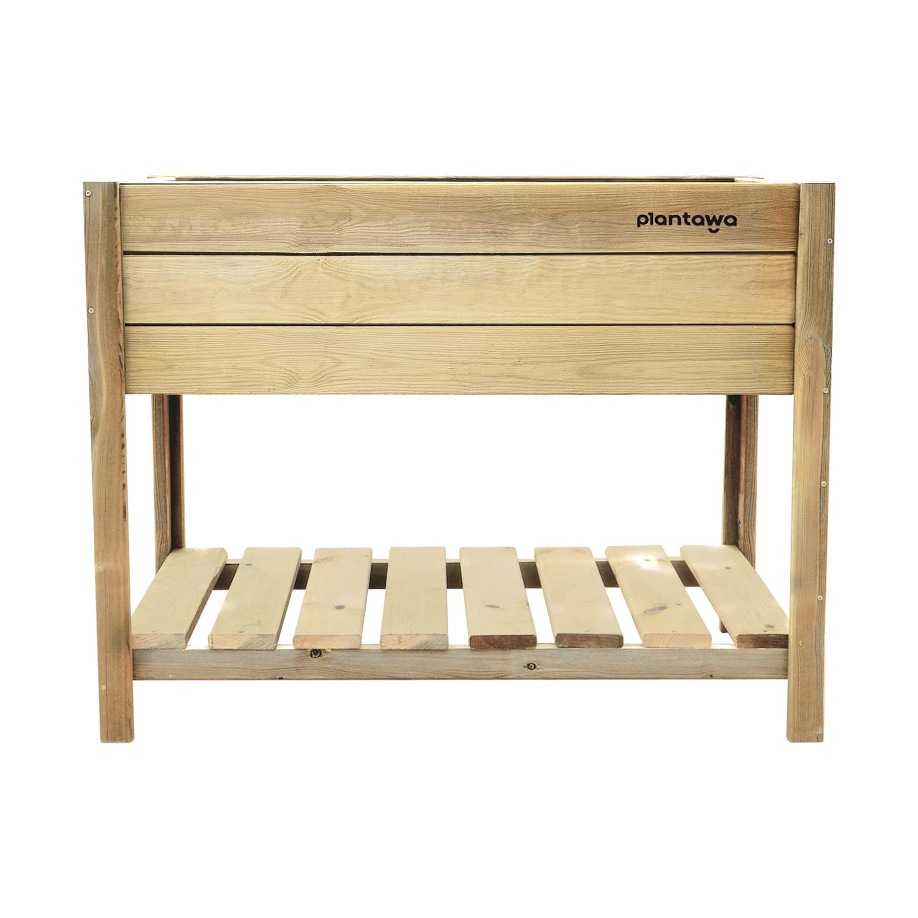 PLANTAWA Mesa de Cultivo Terra 100, Mesa Rectangular para Jardín Balcón y Terraza, Huerto Urbano de Madera 76 x 98 x 56 cm