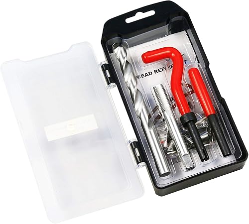Kit de reparación de roscas M12 0.069 in Kit de inserción de reparación de rosca métrica compatible con herramientas manuales para reparación