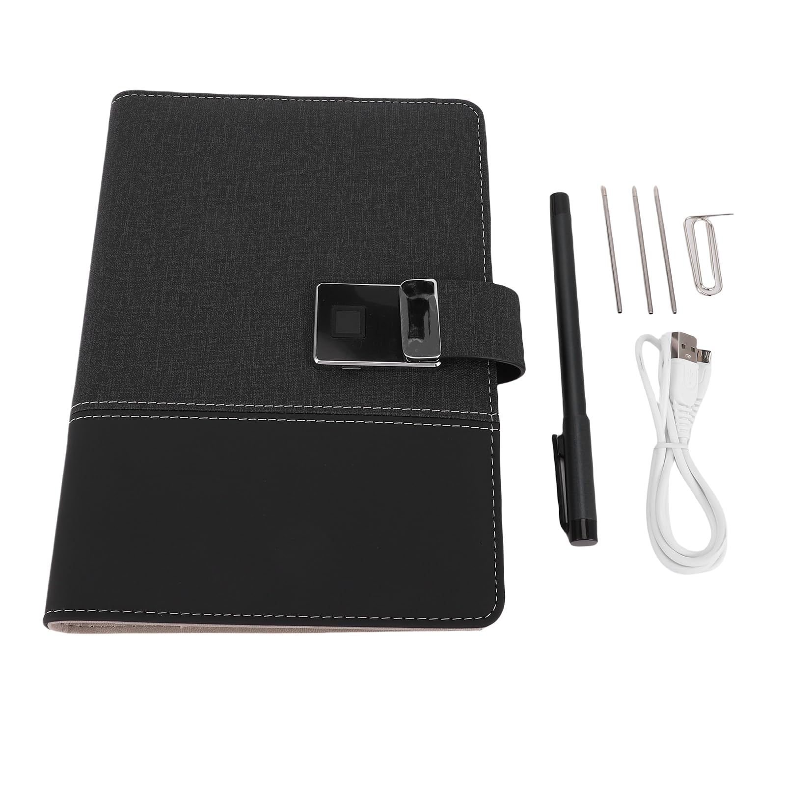 Intelligentes Stift- und Notizbuch-Set, KI-Sprachzeichnung, Digitales Schreiben mit Handschrifterkennung, Fingerabdrucksperre, Offline-Speicherung, A5, 80 Blatt, für Studenten, Profis