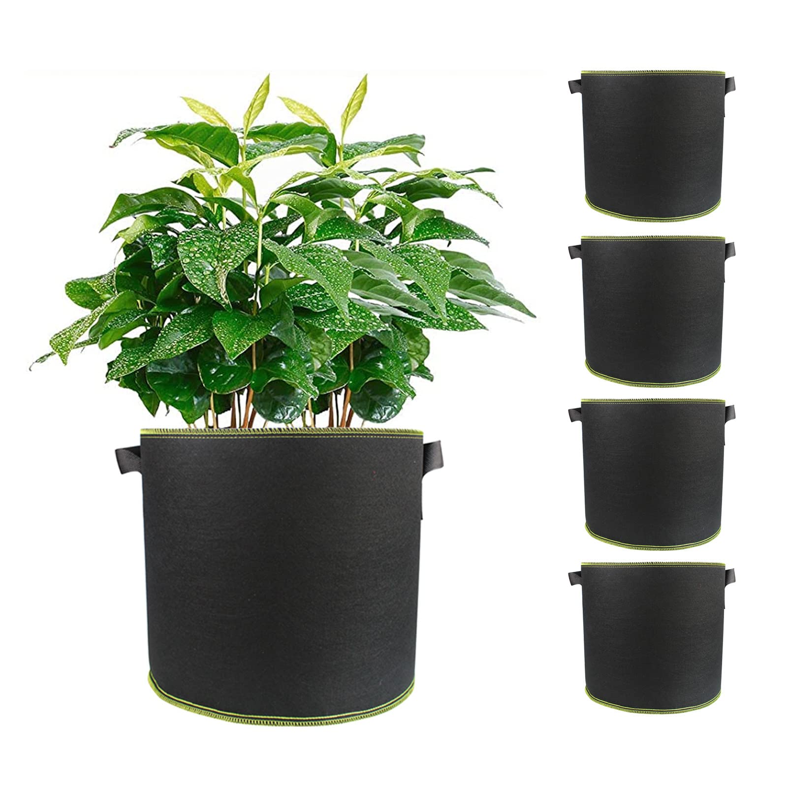 DAYONG Plant Grow Bags,5 Packs 7 Gallon Premium Thichkened Felt Non-Woven Fabric Pots with Durable Handles, Indoor Outdoor Garden Planting Bag for Vegetables, Potato, Tomato, Flower,Herbs