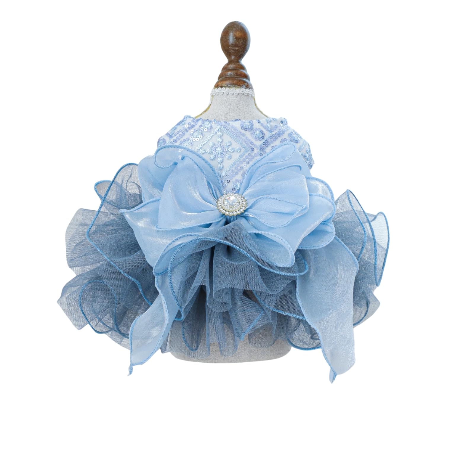 BT Bear Dog Dress - Puppy Wedding Princess Skirt, Dogs Luxury Bowknot Tutu Skirt Wedding Party Outfits for Cats Small Dogs Girl,Blue M โ image 1