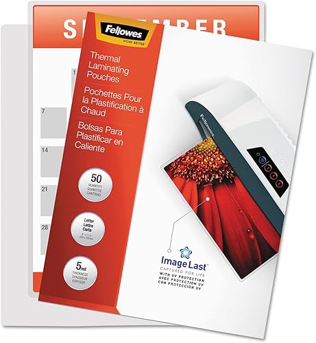 Fellowes Bolsas de laminación con protección UV, 5mil, 11-12 x 9, paquete de 100