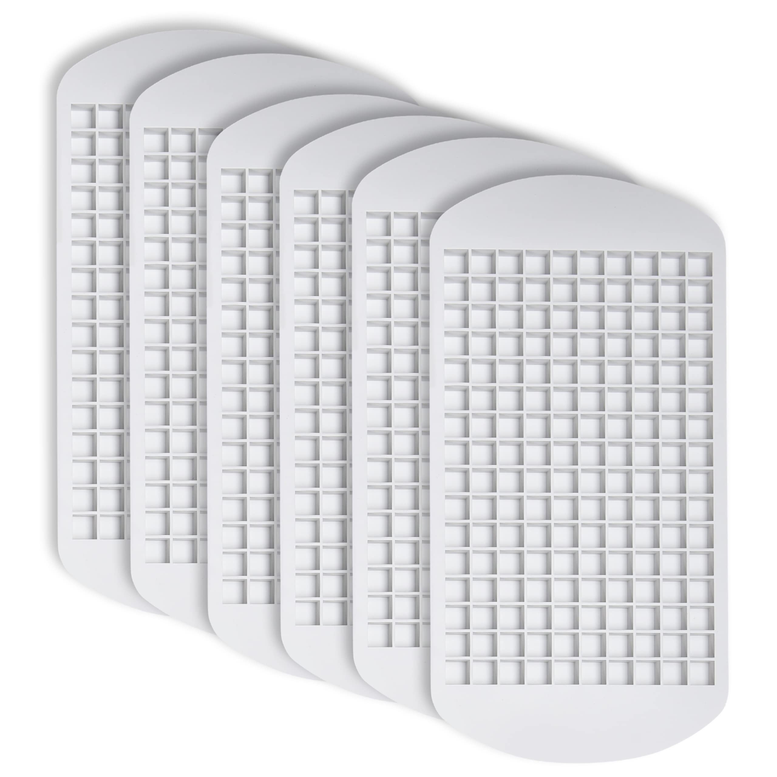 IDB Easy-Release Mini Ice Cube Silicone Trays - for Freezer, Flexible Silicone Ice Cube Molds for Chilling Drinks, Coffee, or Cocktail - Pack of 6 - White