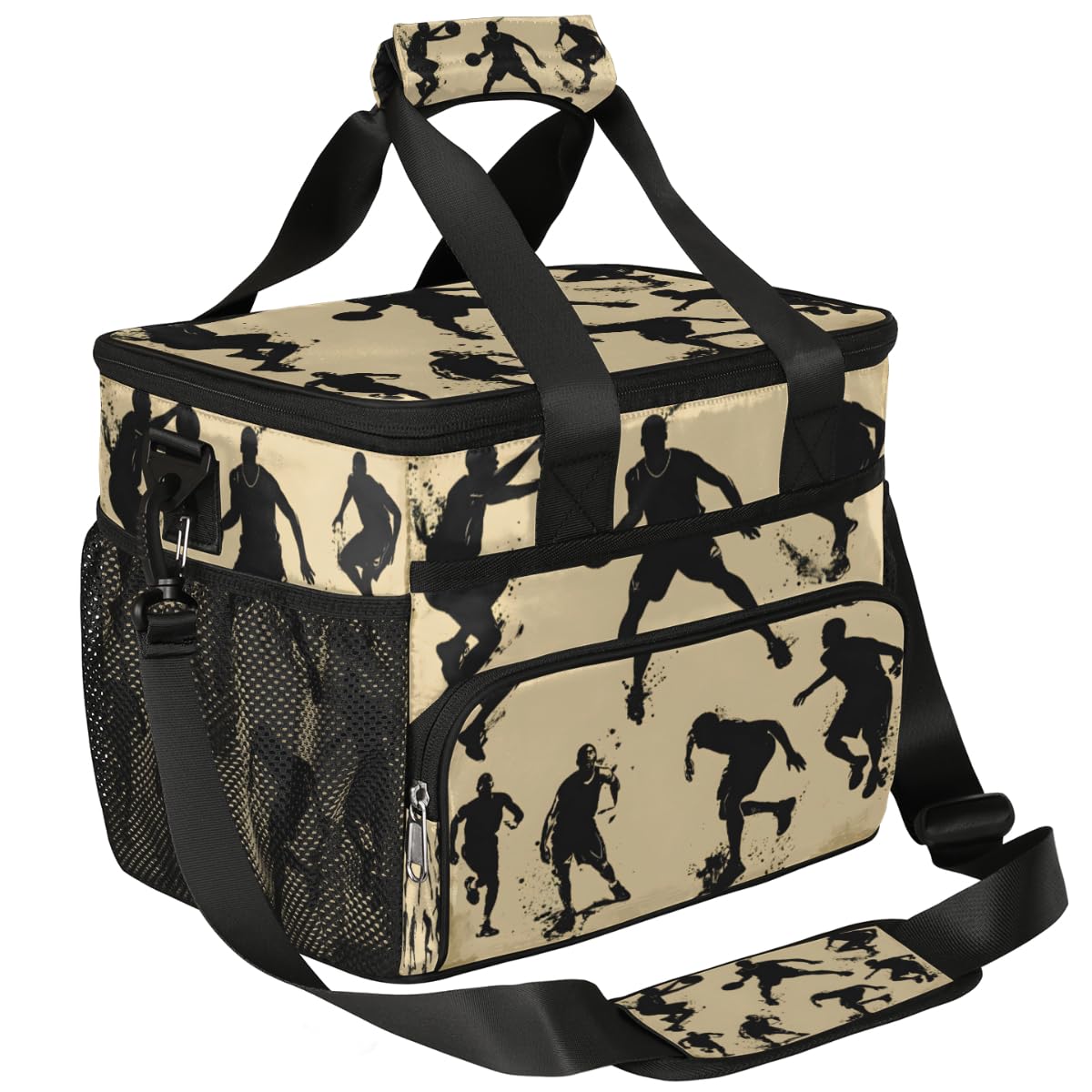 Insulated Picnic Backpack Lunch Box for Women Men Picnic Basket Tote Lunch Bag Picnic Bag Portable Lunch Bags for Picnic, Beach, Work, Trip,Office, Camp Basketball Player
