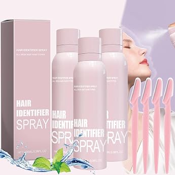 Hair Identifier Spray for Face Shaving Face Hair Identifier Spray Moisturizing and Skin Care Dermaplaner Set Spray Skin Dermaplaning Spray for Face 3 Pieces