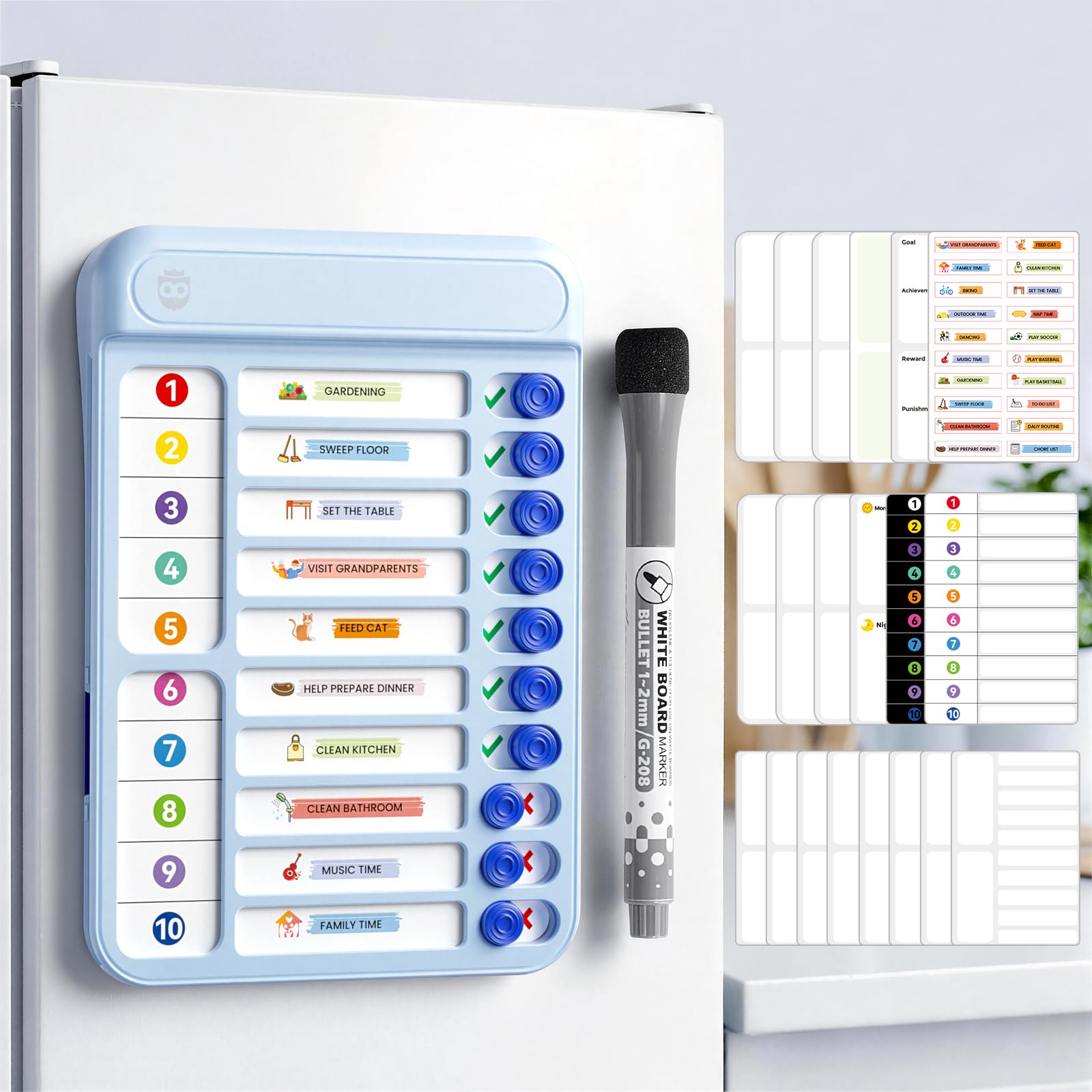 Chore Chart for Kids Checklist Planning Board with Sliders to Do List Board