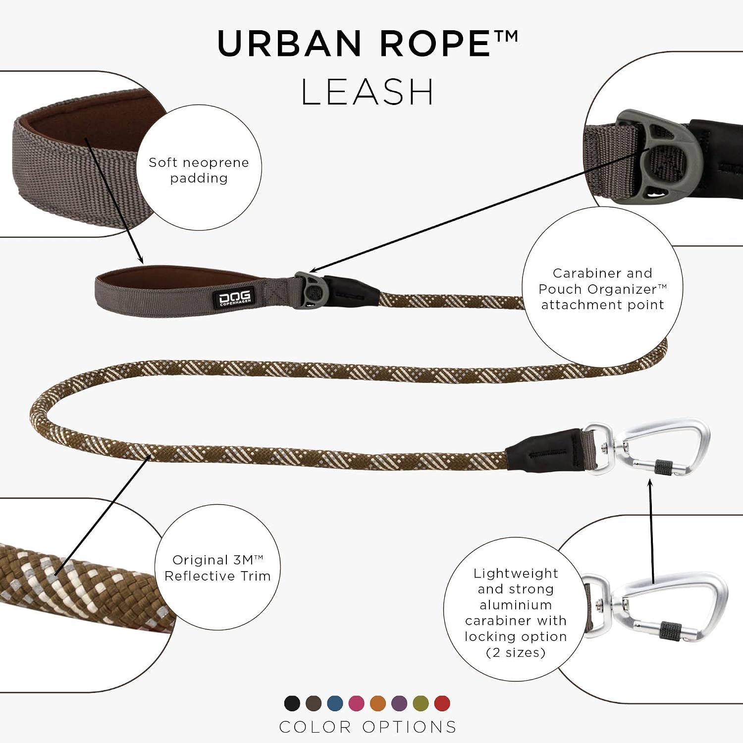 DOG Copenhagen Urban Rope Leash, Mocca, Size L, Mocca | Brown - Image 4