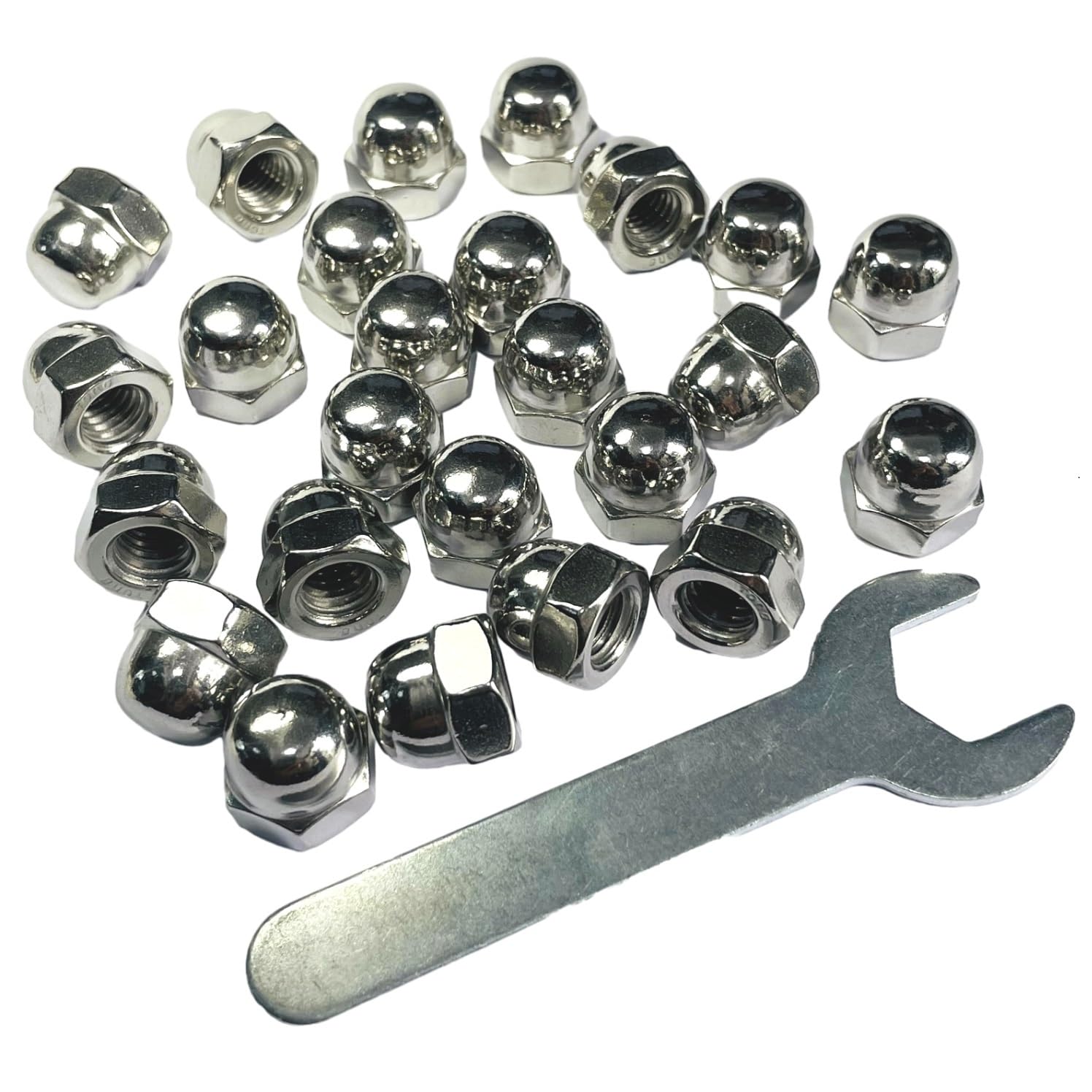 ZDingTech 25pcs 3/8-16 Acorn Cap Nuts,3/8-16 Cap Nuts,Acorn Hex Cap Dome Head Nuts,Dome Nuts,304 Stainless Steel Acorn Nuts,Hardware Nuts,18-8,Bright