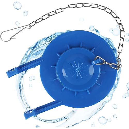Universal Toilet Flapper Replacement 2 Inch - Compatible with Most American Standard Kohler Fluidmaster Toto Gerber Toilets Tank Water Saving Rubber Flush Valve Flapper with Stainless Chain Blue 1Pack