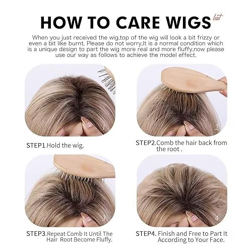 Miniatura 5 de HAIRCUBE Peluca corta marrón mixta con fleco, pelucas de corte Pixie en capas para mujer, fibra sintética de memoria saludable, pelucas sin