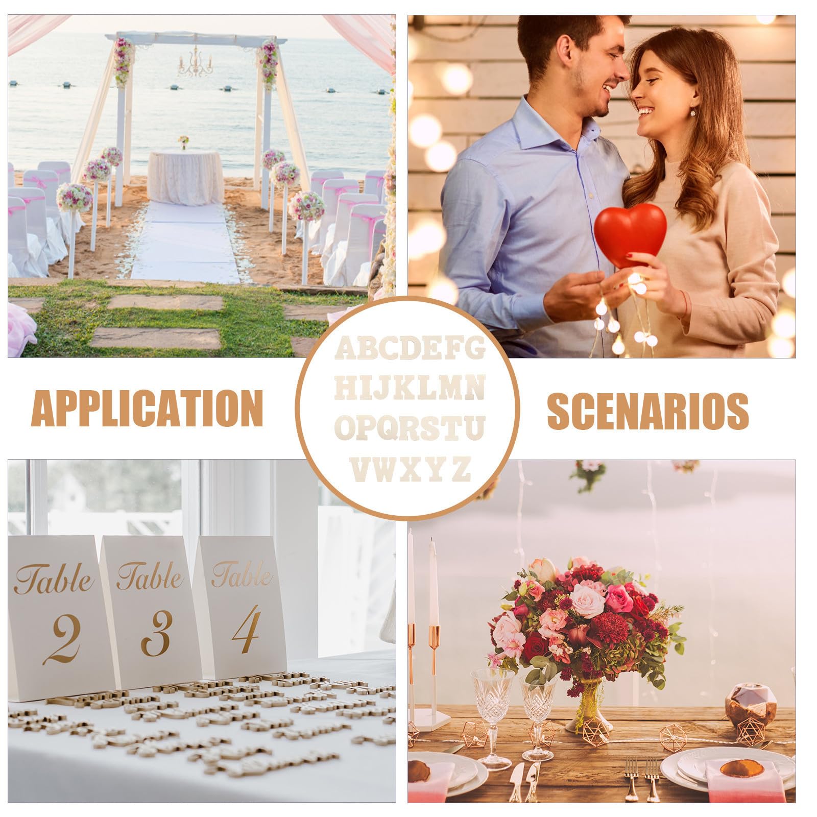 Housoutil 66 Piezas Letras Personalizadas para Manualidades con Superficie Lisa y Resistente, en Beige para Decoración Colgante y Proyectos Creativos
