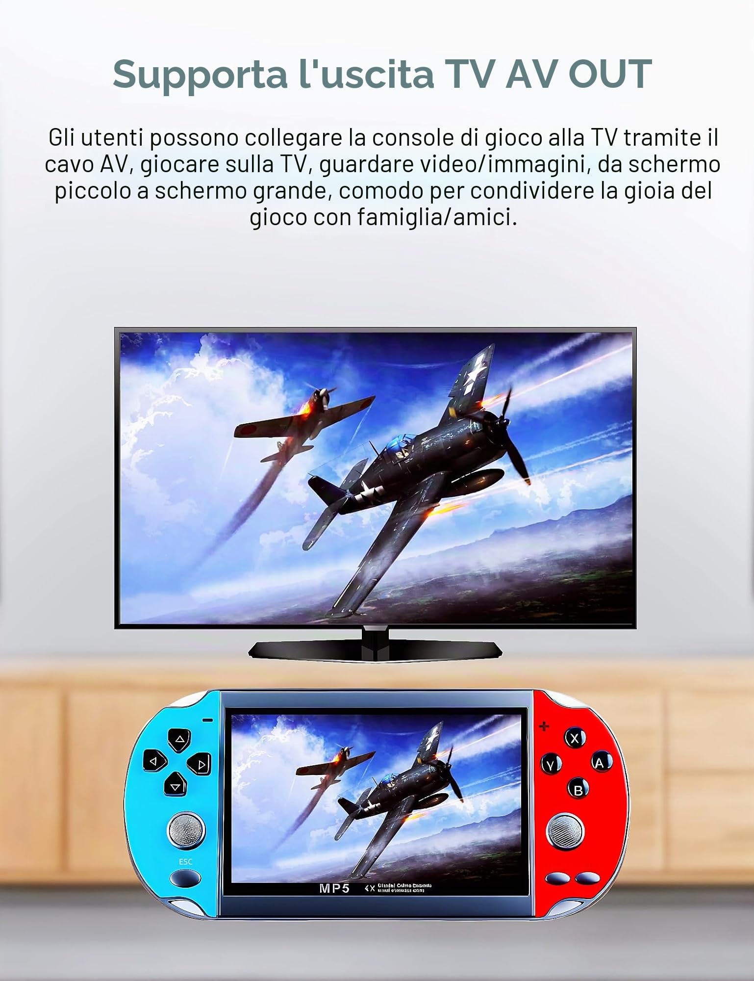 CZT Console retrò da 4,3 pollici, console da gioco portatile con 3000 giochi integrati, che supporta giochi MP3/MP4, console portatile per bambini, simulatore di arcade e regali per bambini (blu)