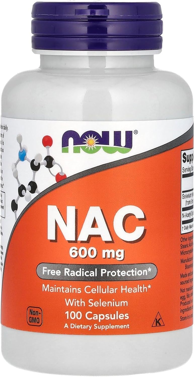 NOW Supplements, NAC (N-Acetyl Cysteine) 600 mg with Selenium 100 Capsules NOW Supplements, NAC (N-Acetyl Cysteine) 600 mg with Selenium 100 Capsules
