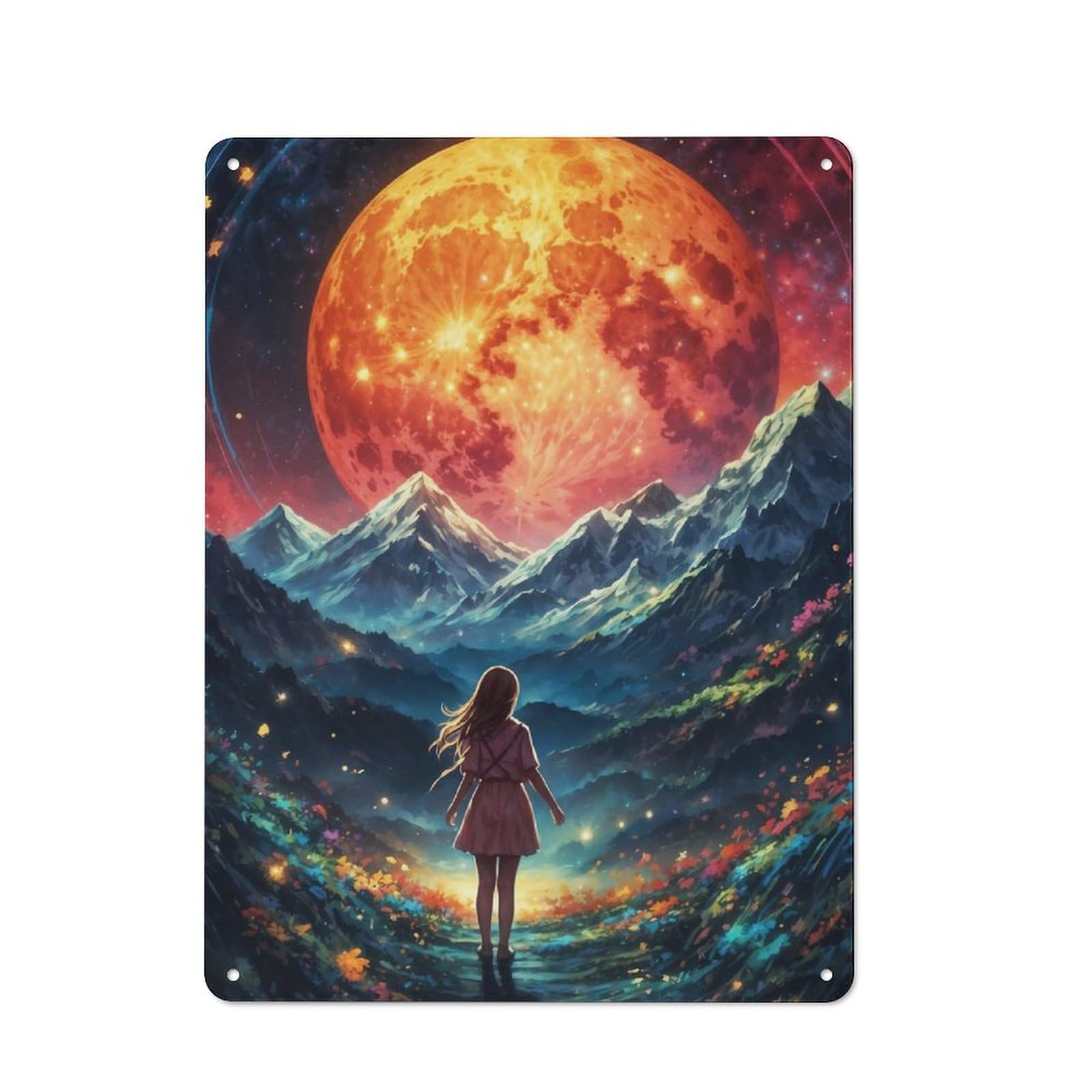 Junmoney Starlight Dream Tin Wall Plaque 40X30cm With For Living Room Wall, Gift For Feature Wall Decorators During The Christmas Season