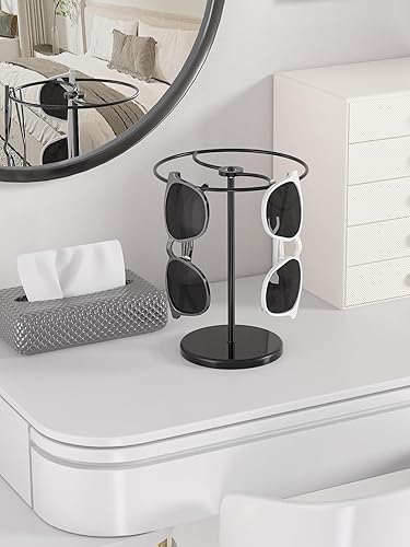Miniatura 9 de Sunglasses Holder Stand 360 Rotating, Eyeglasses Display Rack,Eyewear room Tabletop Glasses Storage Organizer (Acrylic, Round)