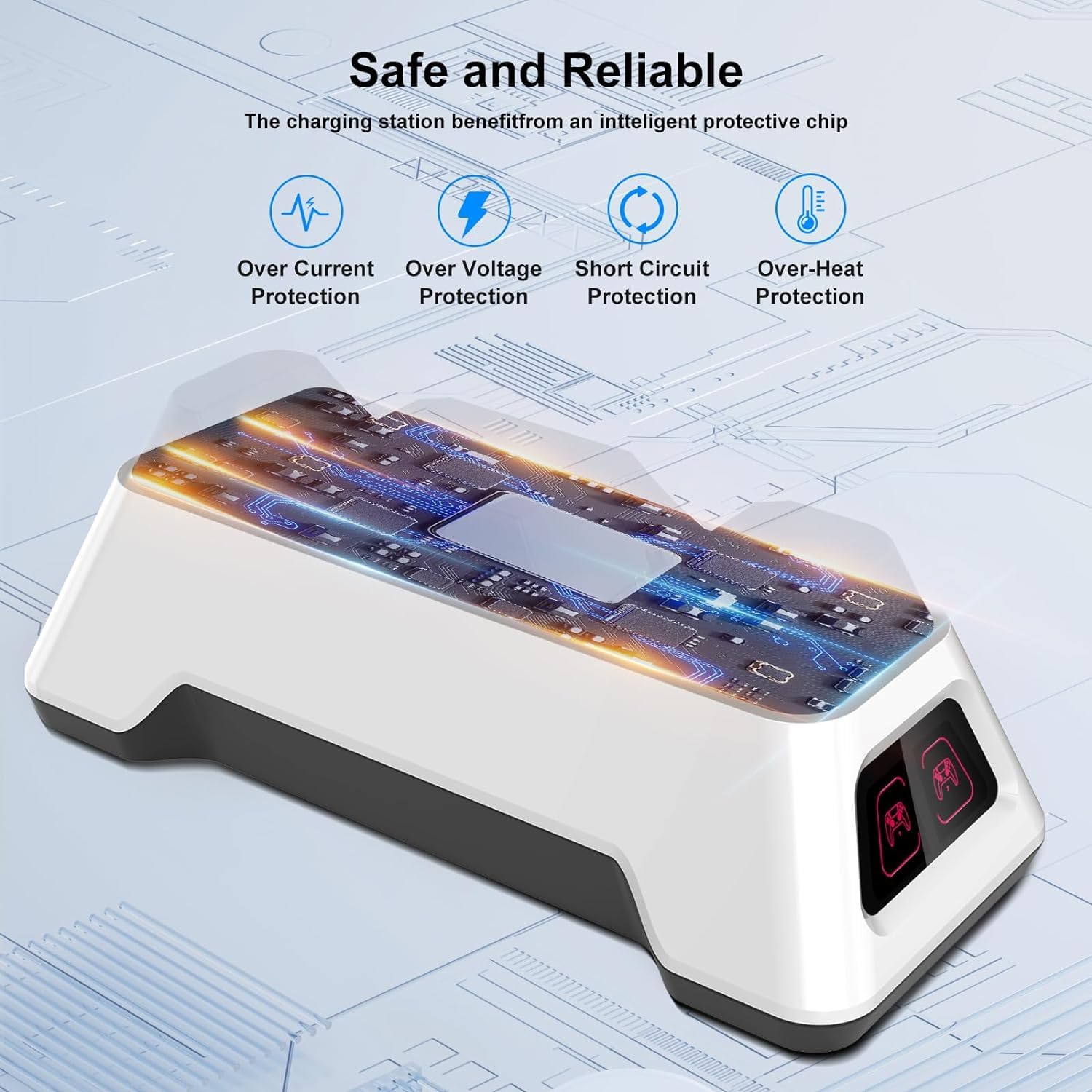 PS5 Dualsense - Estación de carga con doble soporte - Base de carga rápida para controladores PS5 - Accesorio de actualización con adaptador de CA de carga rápida 5V/3A