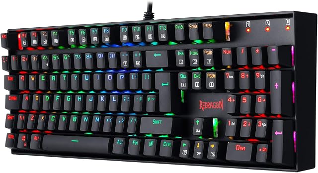 Redragon K551 Mechanical Gaming Keyboard, Wired, 104 Keys for PC Computer Gamer UK QWERTY (RGB Backlit with Red Switches)