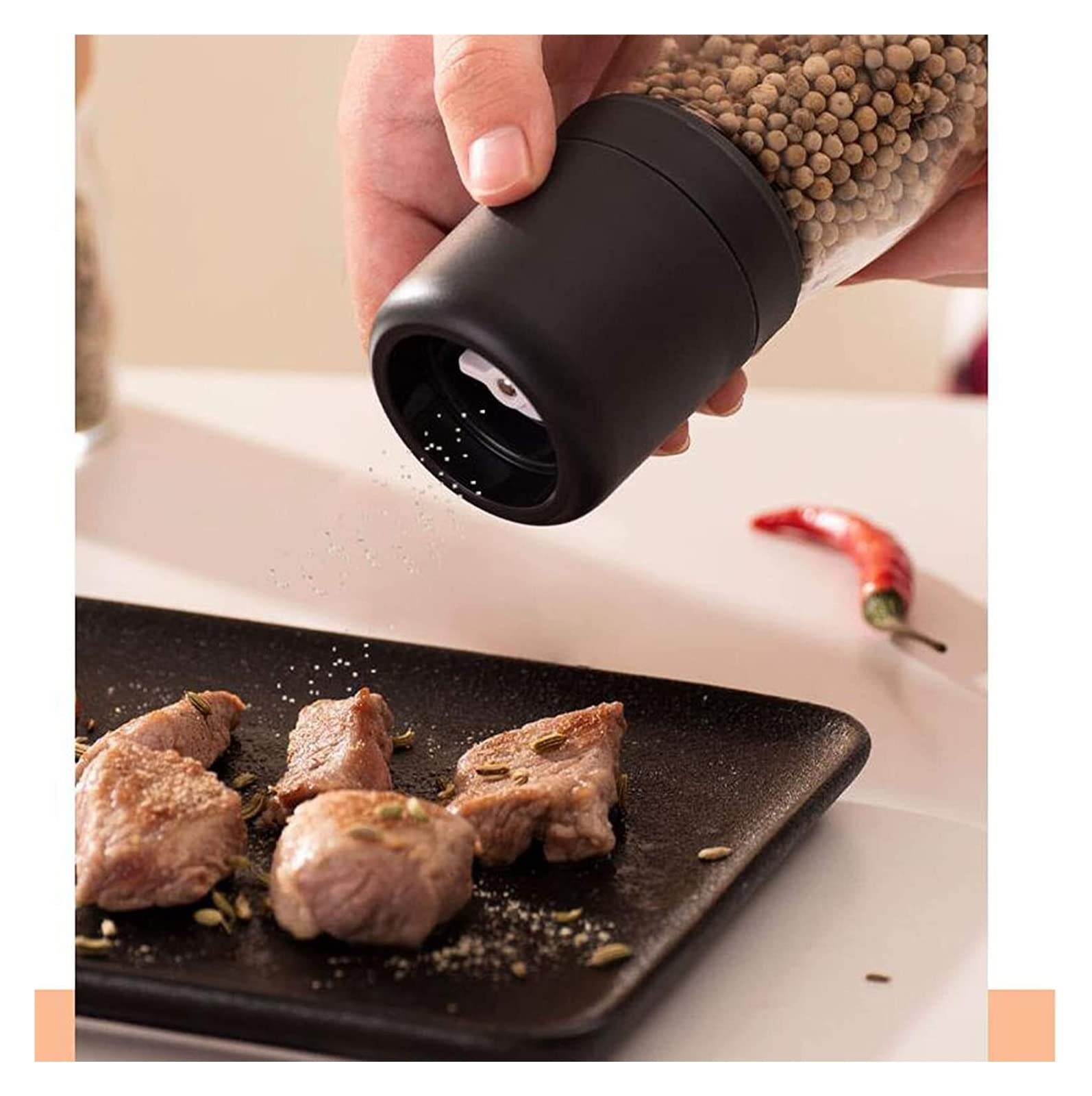 Młynek Do Pieprzu I Soli 2-częściowy Zestaw Młynków Do Soli I Pieprzu, 150 Ml, Mielenie Stałych Przypraw W Kuchniach, Restauracjach Młynków Do Przypraw(C)