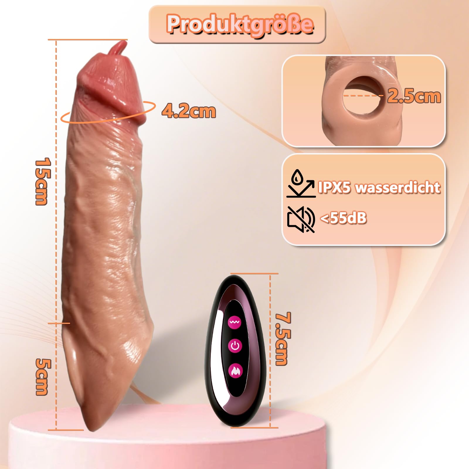 Guaina Pene Vibratore Sex Toy Guaina Fallica Prolunghe per il Pene Guaine e Prolunghe Allungamento Giochi Erotiici per Coppie 9 Modalità di Vibrazione Sessuali Masturbtore Uomini, Color Carne