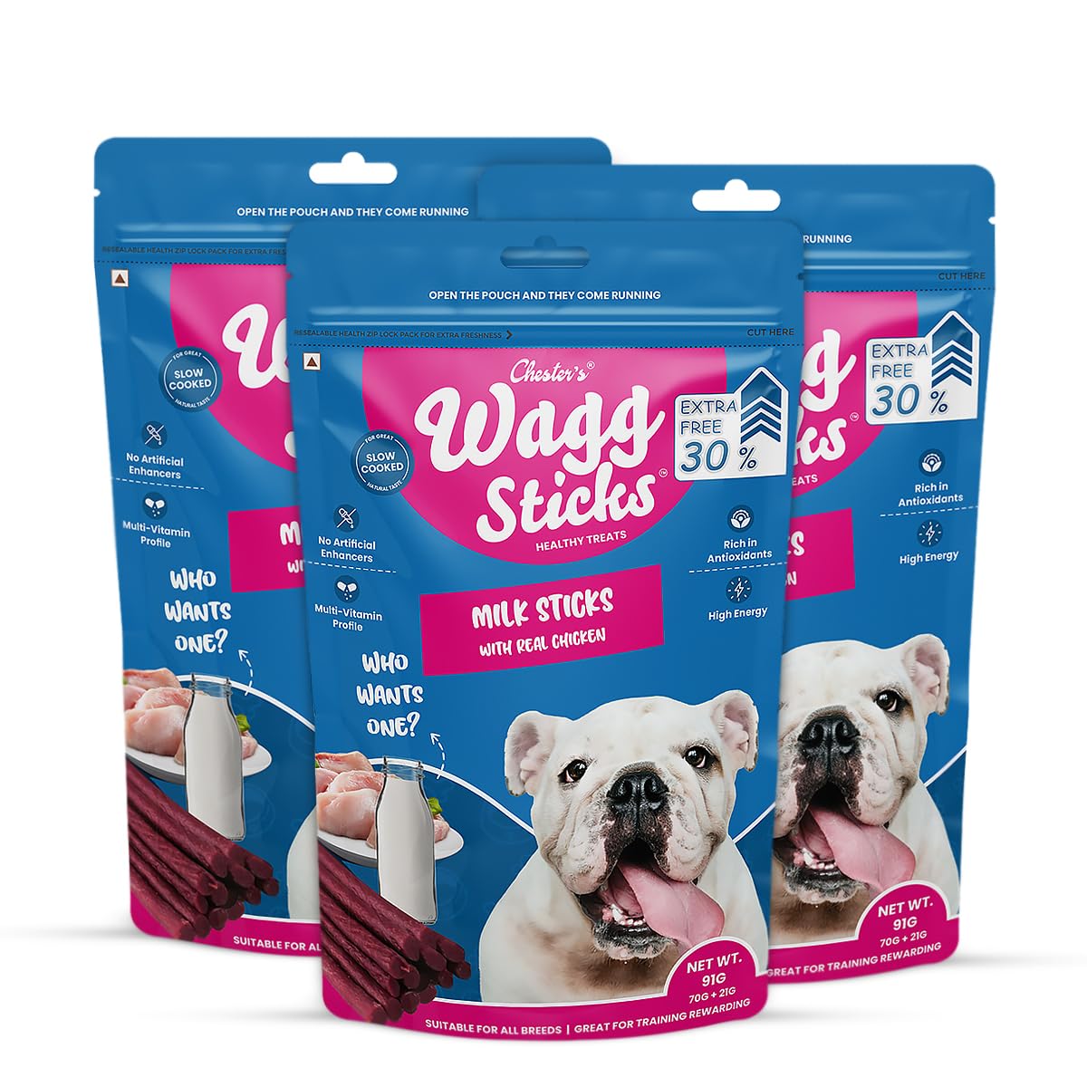 Wagg Sticks Milk Sticks with Real Chicken Dog Treats for Training - Healthy Treat with High in Protien - 70 Grm - (Pack of 3) (B0D49PQPPN) Amazon Price History, Amazon Price Tracker