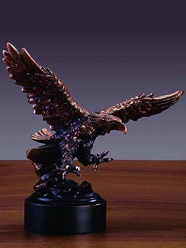 Miniatura 2 de Estatua de águila americana voladora con acabado de bronce - Escultura