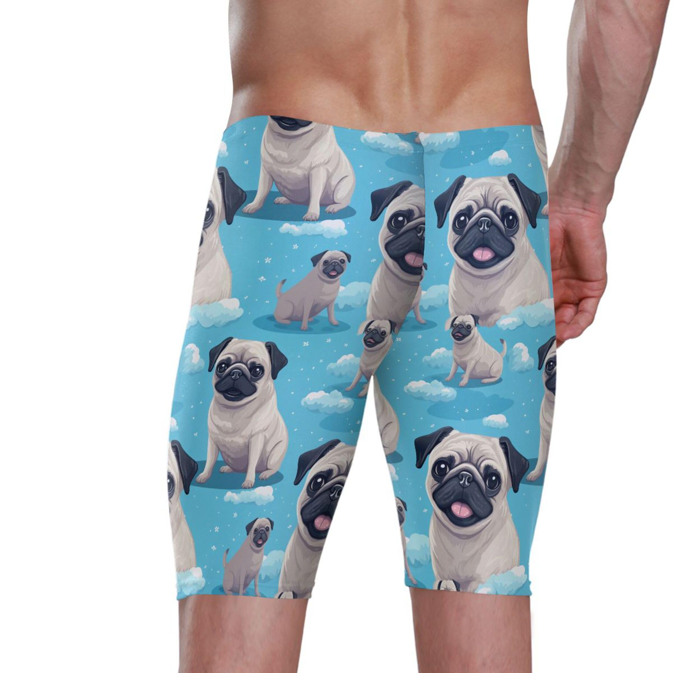 Dog Puppy Pug Animal Cute Swim Jammers Swimsuit for Men B0402804