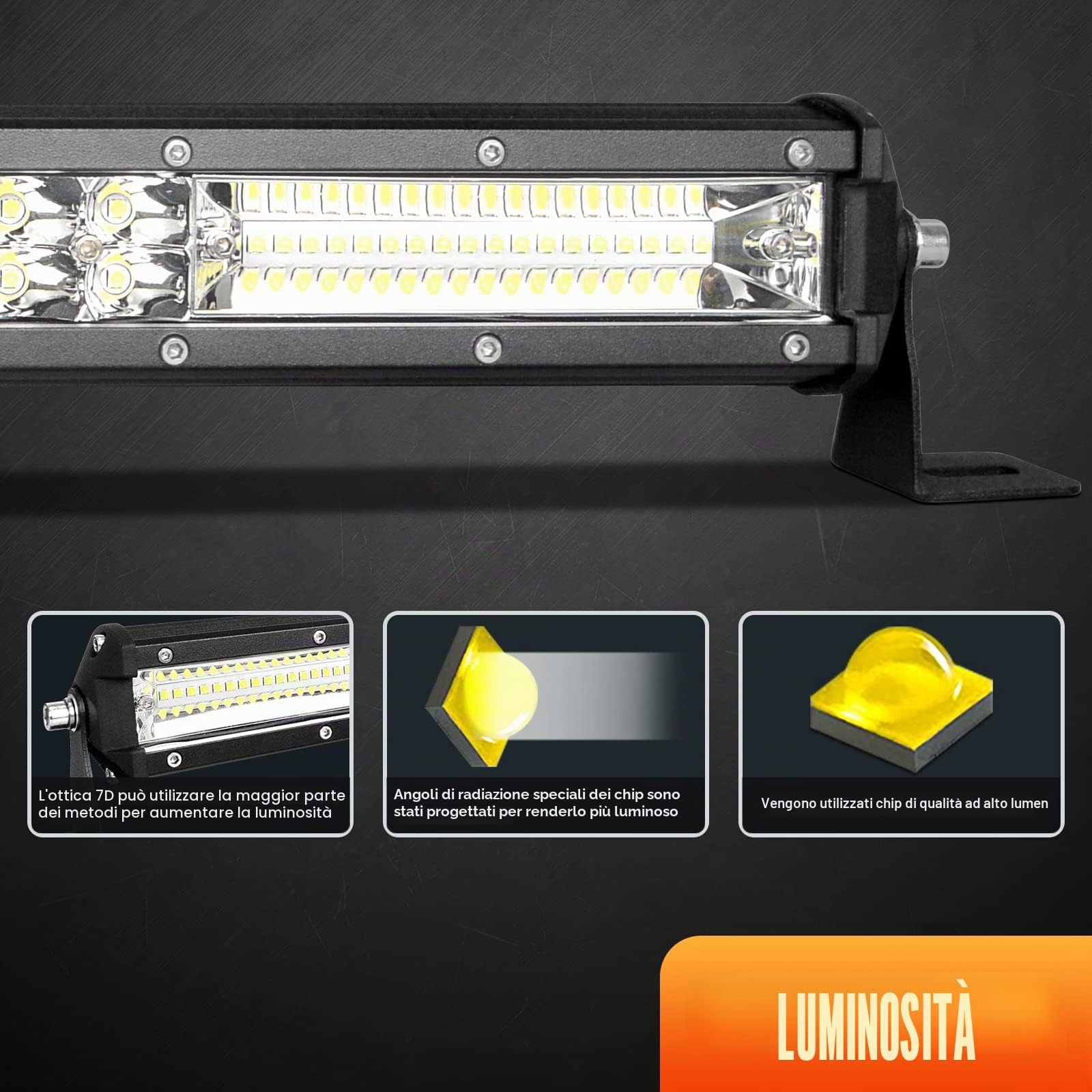 Willpower Barra LED Fuoristrada 24 Pollici 216W + Magnetico Supporto + Cablaggio Barra Luci LED Fila Unica Slim Faretti LED 12V 24V Impermeabile Faro da Lavoro LED per Auto Trattore Camion Barca